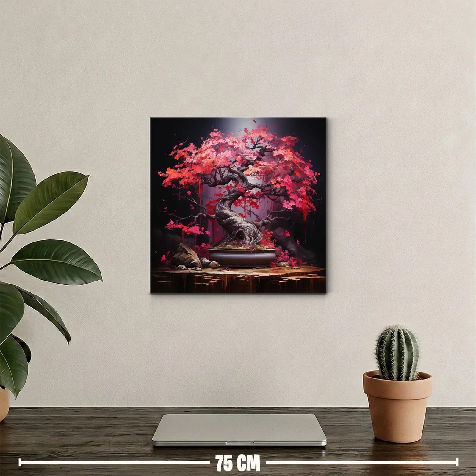 Armonía natural con bonsái de intensos pétalos rosas y rojos — miniatura 2