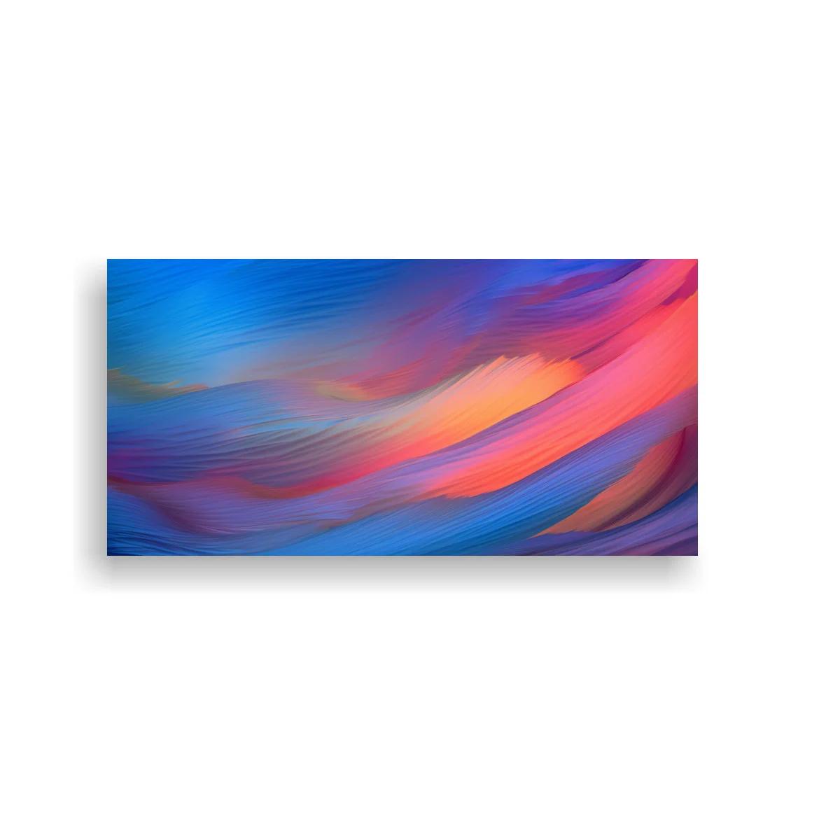 Cuadro ondas abstractas de color con barridos fluidos
