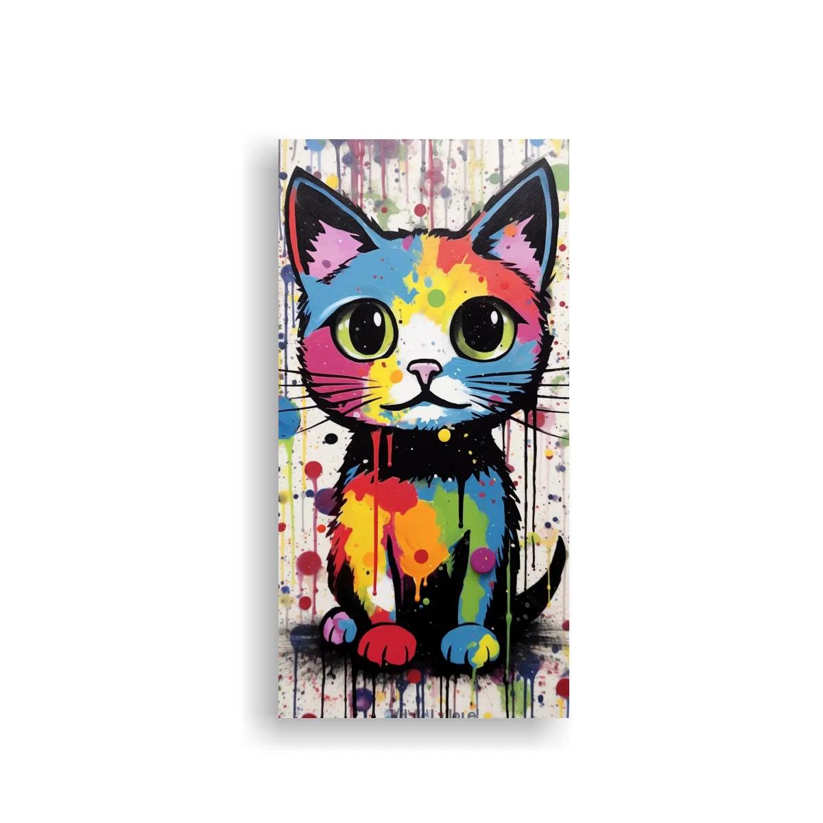Cuadro gatito de colores con patas delanteras — imagen principal
