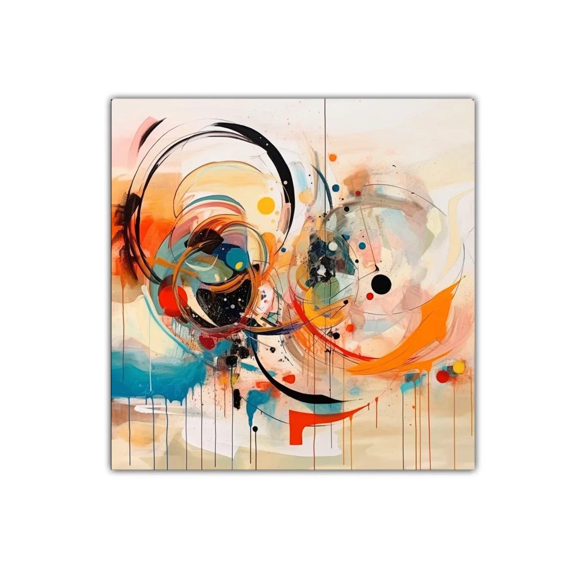 Composición abstracta enérgica con tonos vibrantes y dinámicos