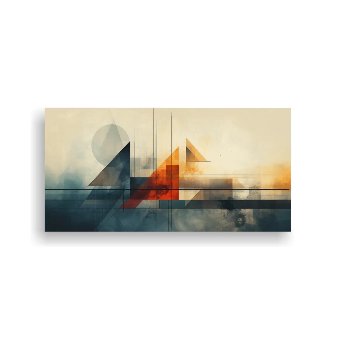 Cuadro geometría abstracta con niebla y luz superior