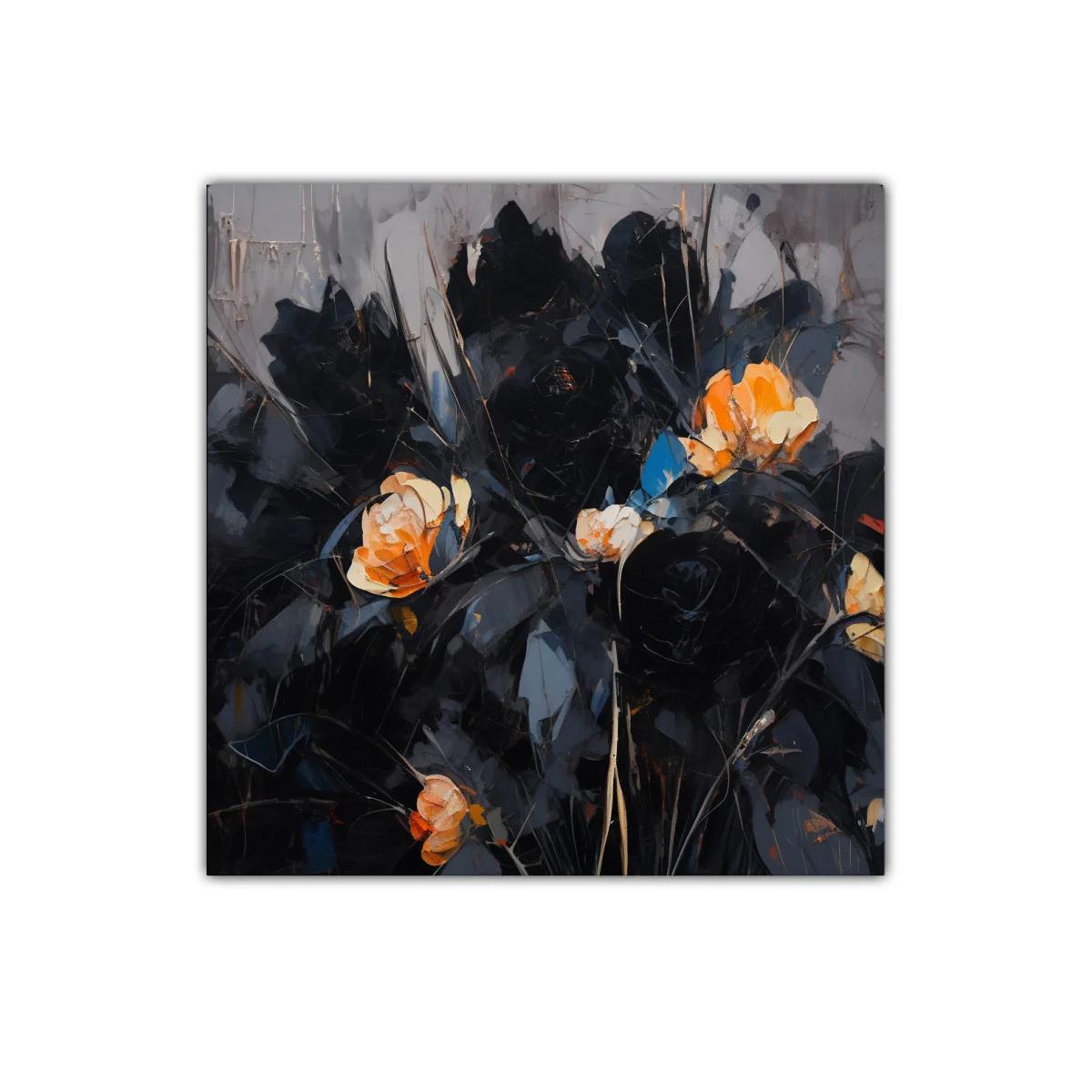 Elegancia floral en tonos oscuros con toques cálidos
