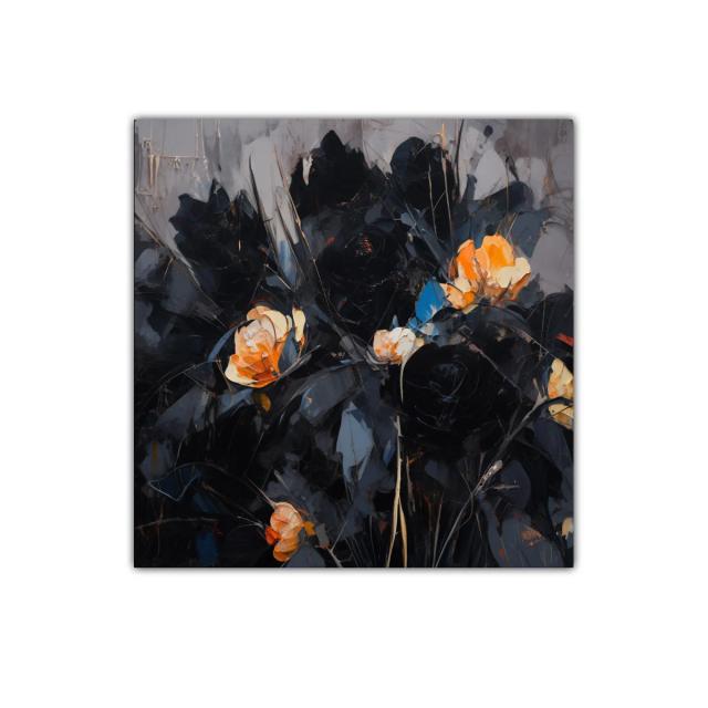 Elegancia floral en tonos oscuros con toques cálidos