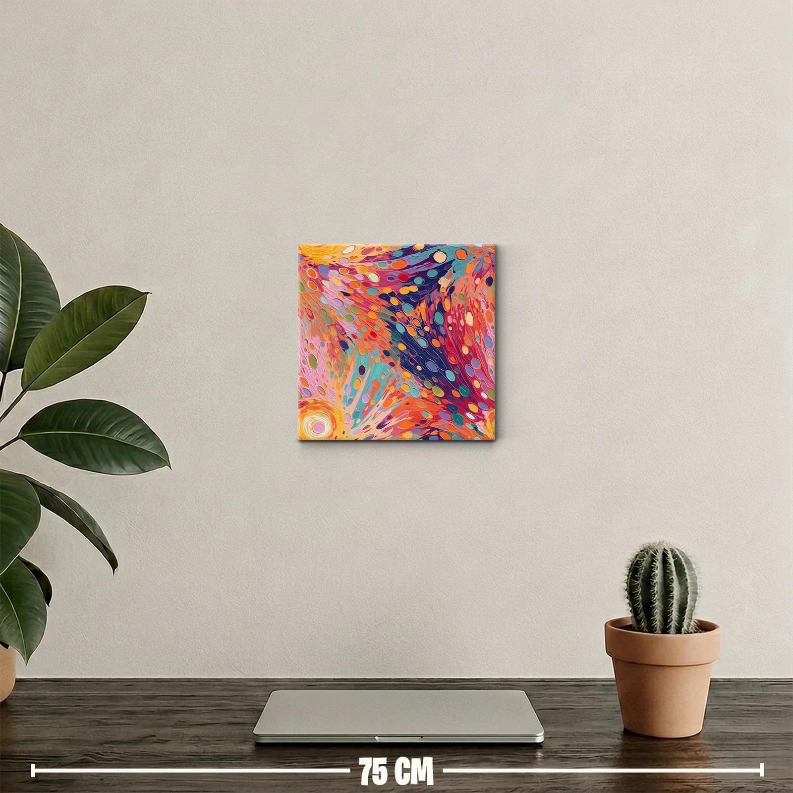 Cuadro vibrante con formas abstractas en tonos cálidos — miniatura 2