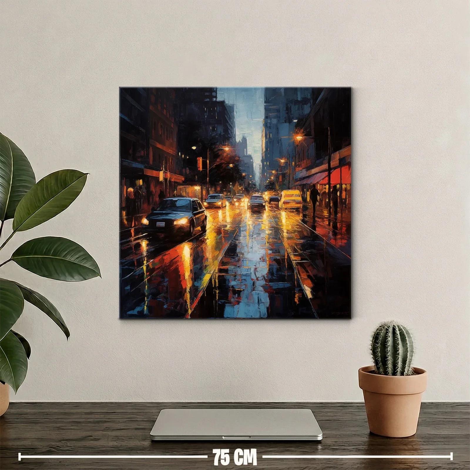 Travesía Nocturna en Ciudad Lluviosa con Luces Vibrantes — miniatura 2