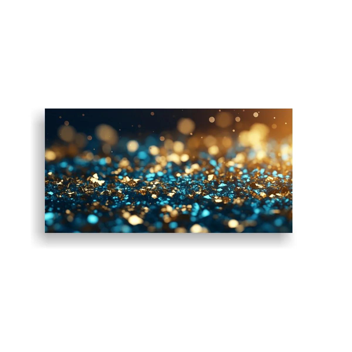 Cuadro partículas brillantes desenfocadas en franja panorámica