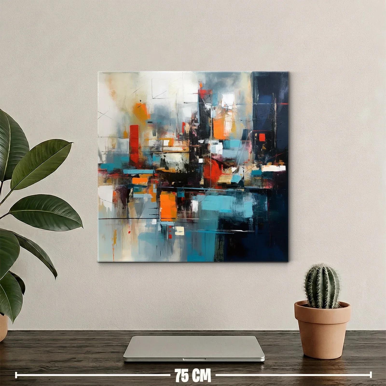 Cuadro abstracto con tonos vibrantes y contrastes intensos — miniatura 2