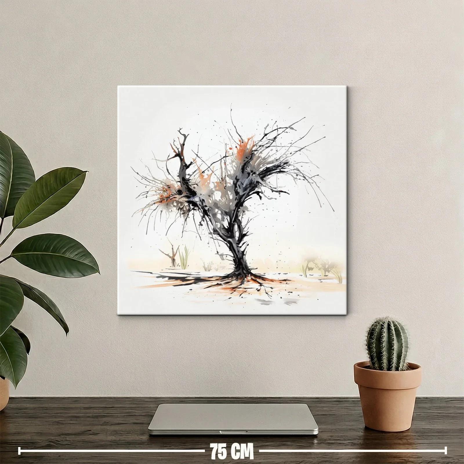 Árbol abstracto en tonos tierra y negro impactante — miniatura 2