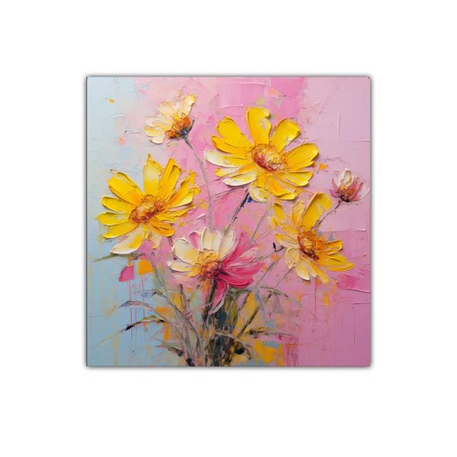 Cuadro decorativo ramo de flores en tonos vivos y pastel