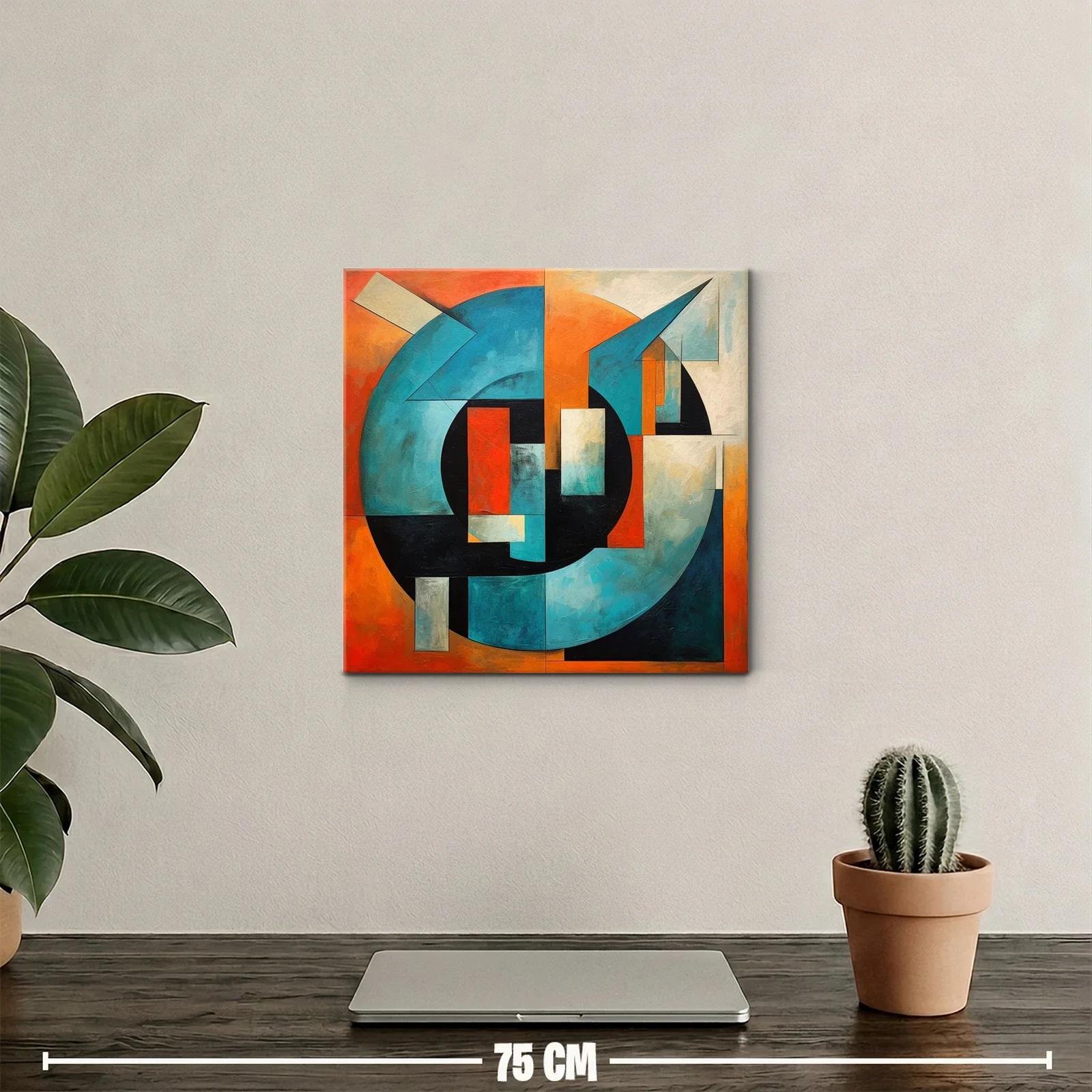 Composición abstracta geométrica en tonos azules y naranjas — miniatura 2