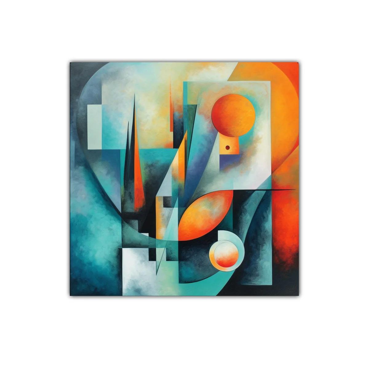 Composición abstracta con formas geométricas y tonos cálidos