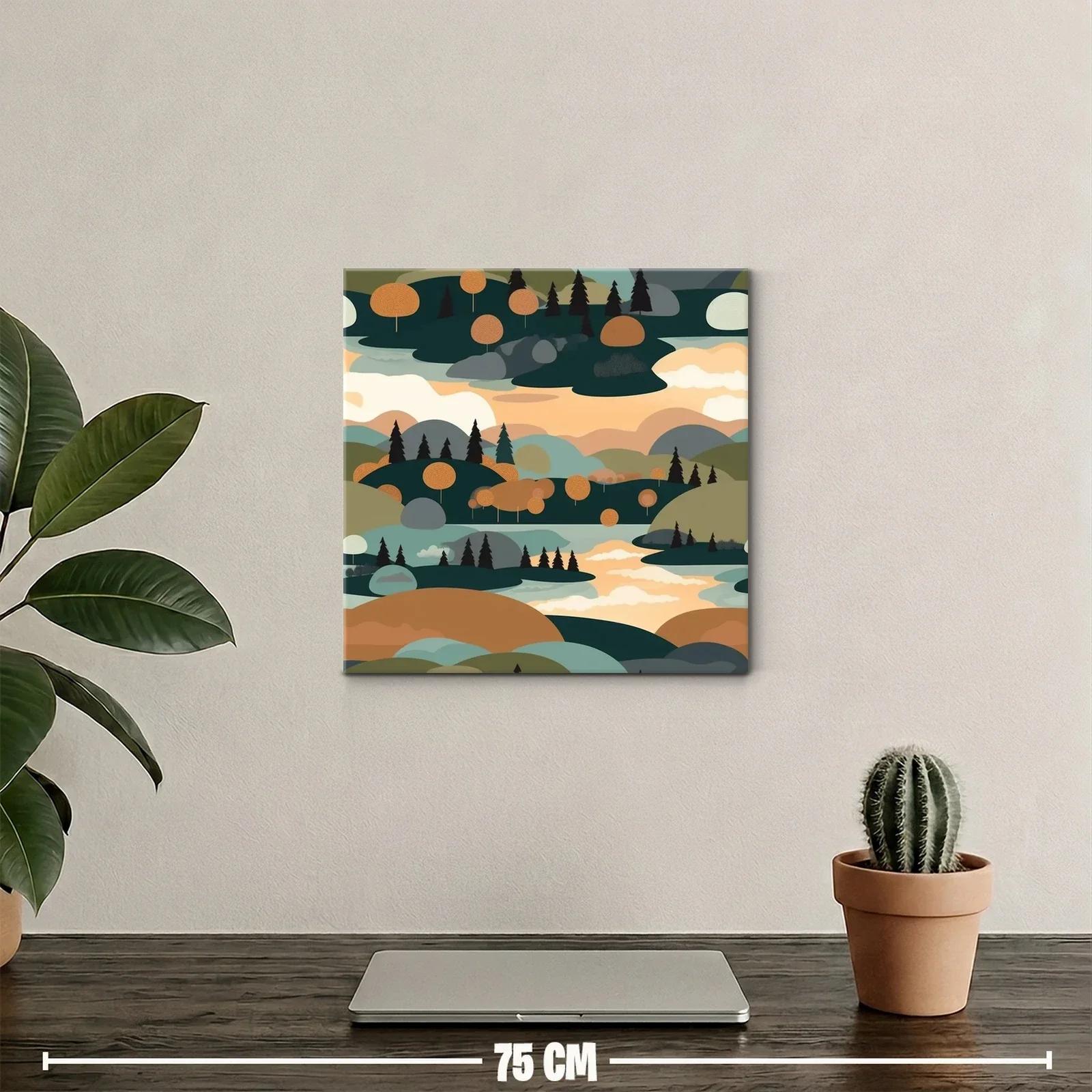 Paisaje abstracto con tonos cálidos y contrastes suaves — miniatura 2