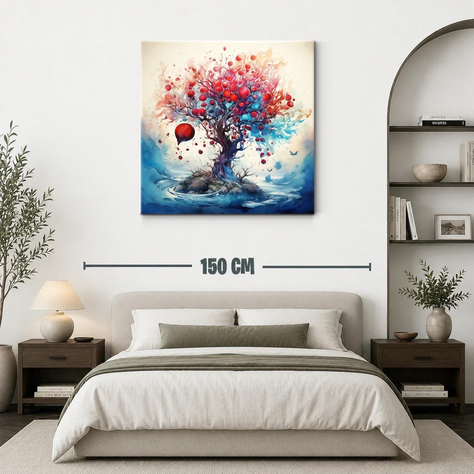 Árbol de frutos rojos con paisaje onírico y acuático — miniatura 3