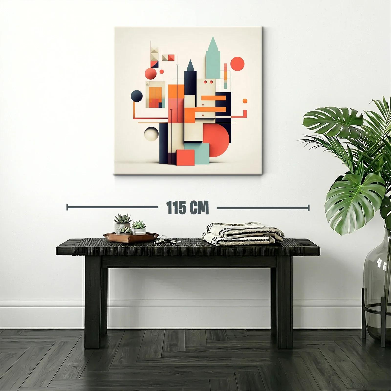Composición geométrica moderna con tonos cálidos y fríos — miniatura 2
