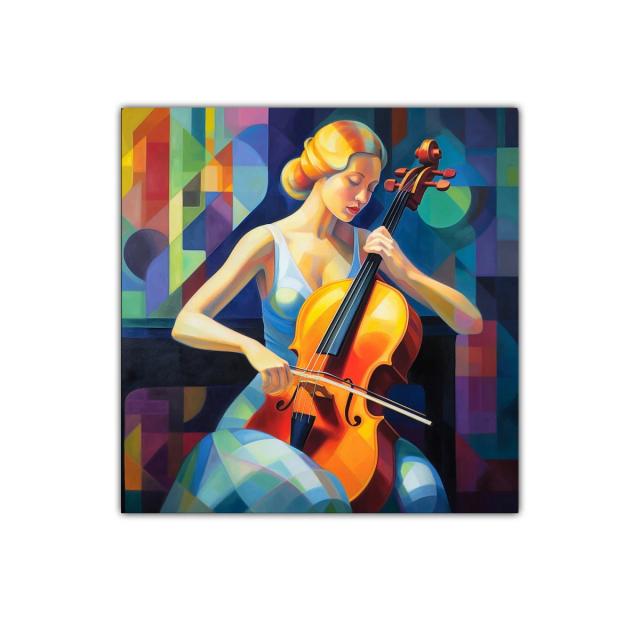 Música en colores vibrantes y figuras geométricas armoniosas