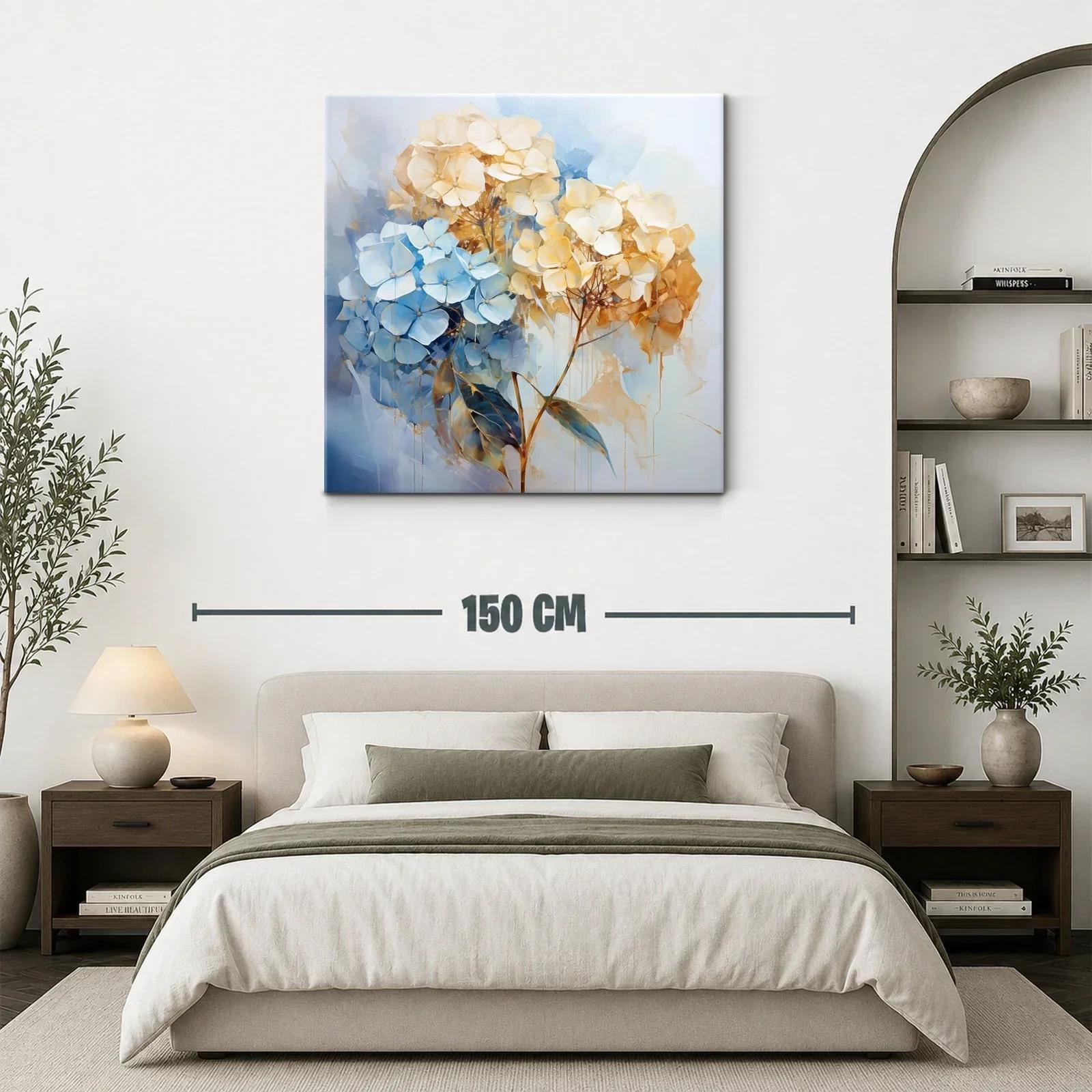 Ramo delicado de hortensias en tonos azules y beige — miniatura 3