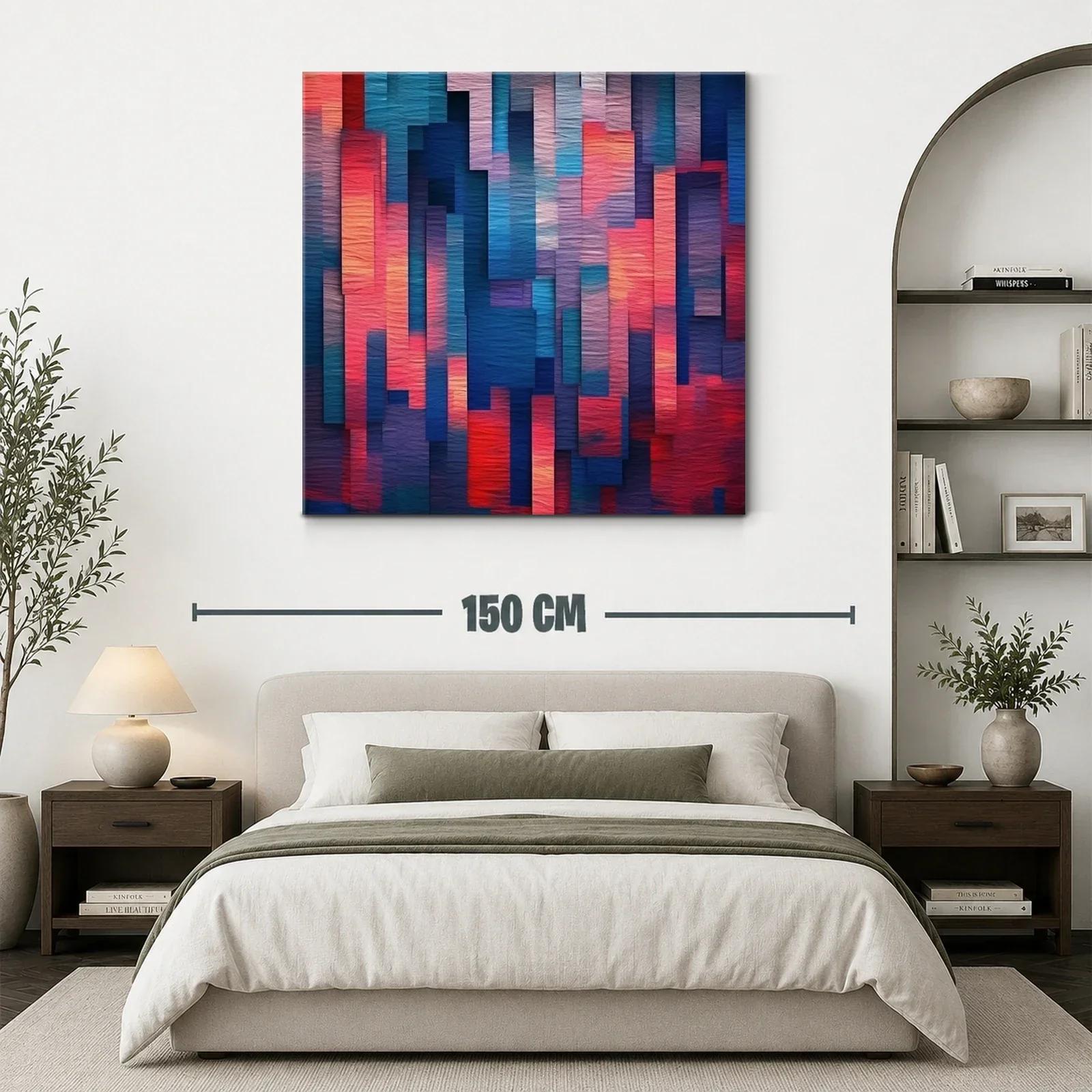 Composición abstracta en tonos cálidos y fríos vibrantes — miniatura 3