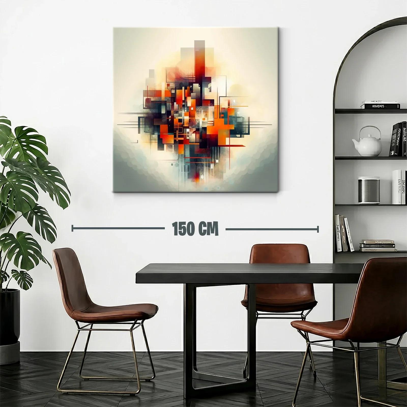 Composición Abstracta en Tonos Cálidos y Fríos — miniatura 2