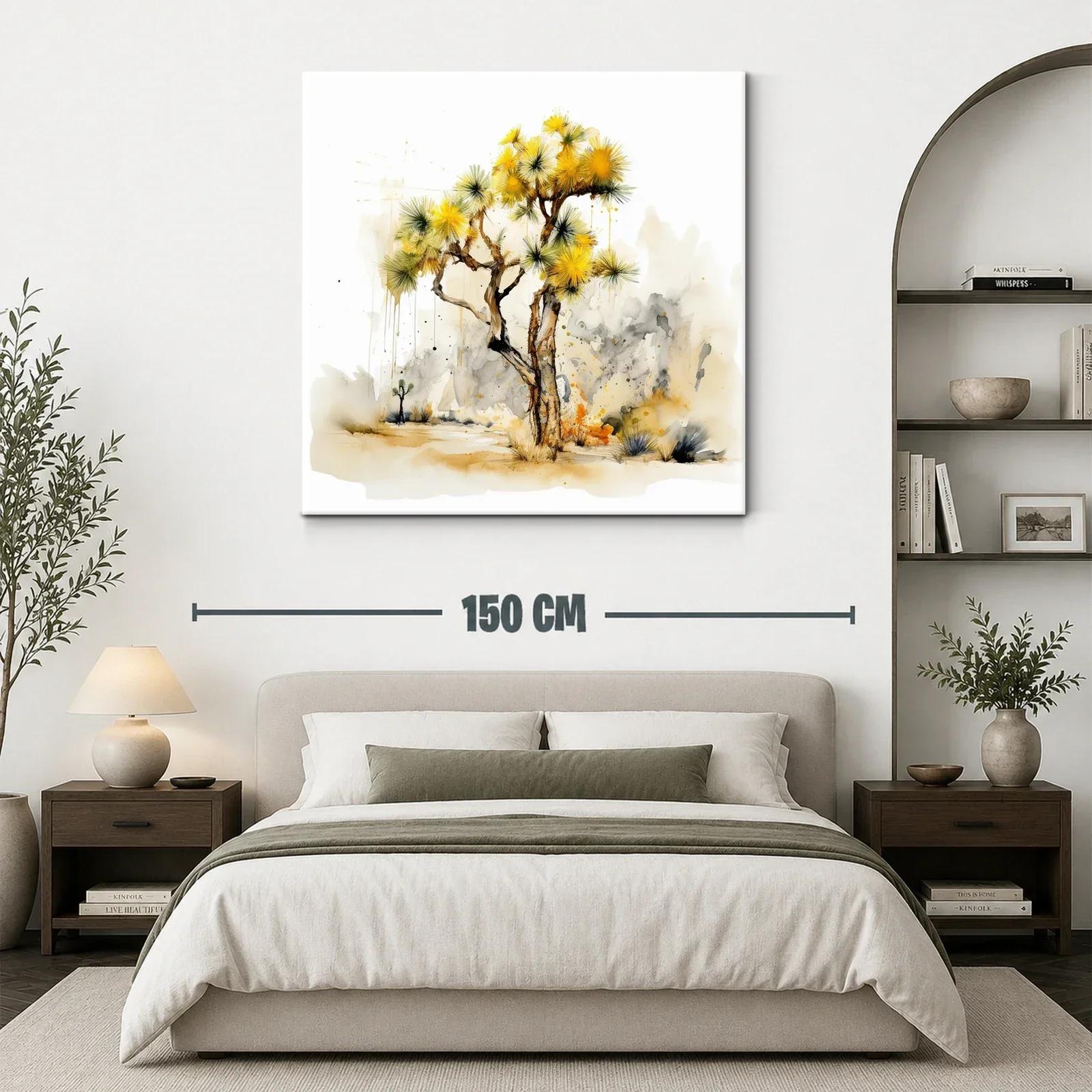 Árbol con flores amarillas en paisaje difuminado — miniatura 3