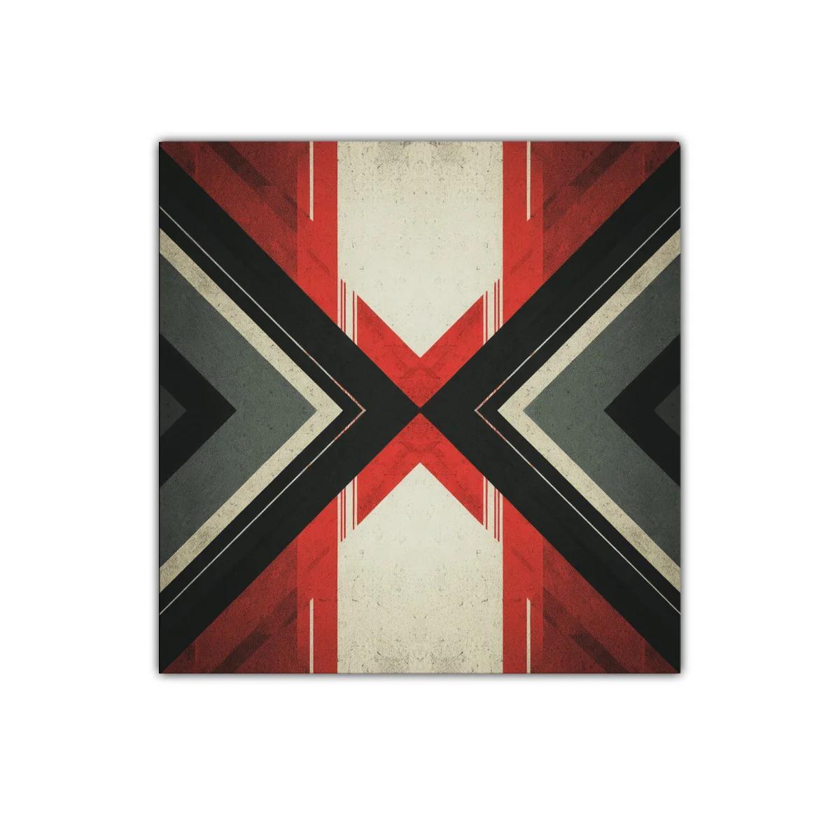 Cuadro decorativo con diseño geométrico moderno en tonos rojizos — imagen principal