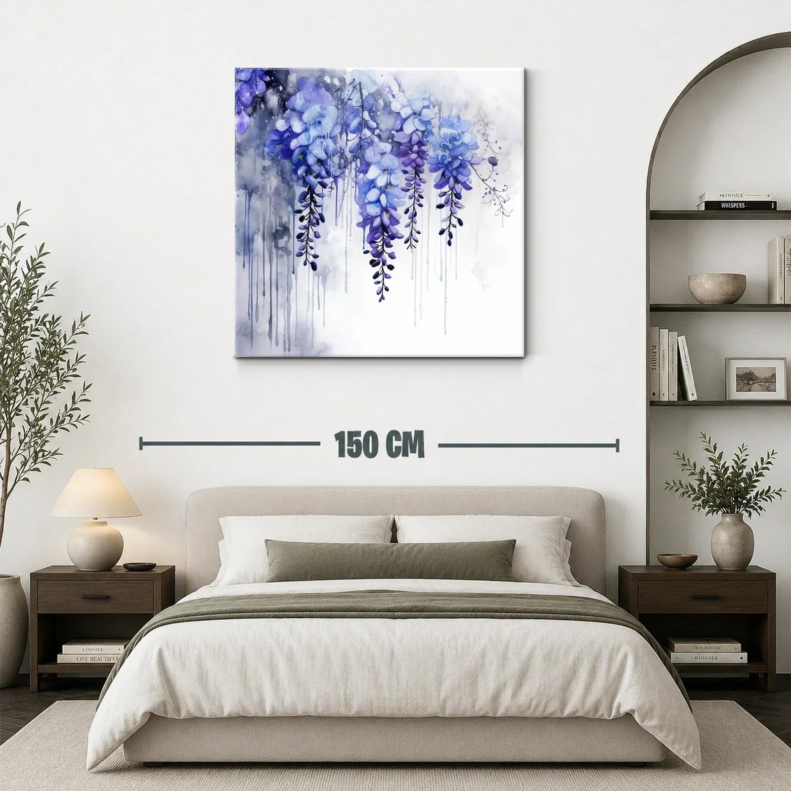 Flores en cascada en tonos violetas con efecto acuarela — miniatura 3