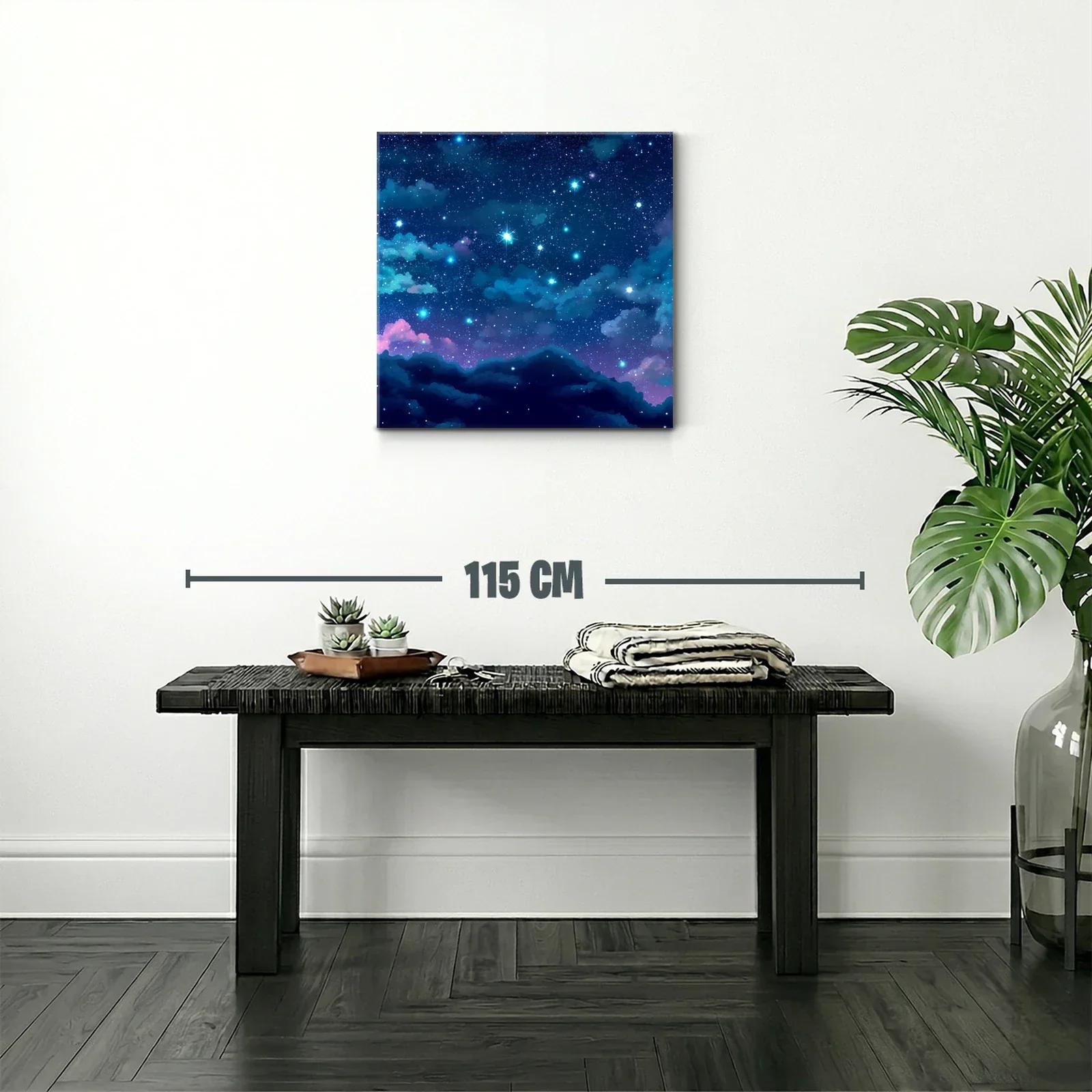 Cielo estrellado con nubes en tonos azules y morados — miniatura 2