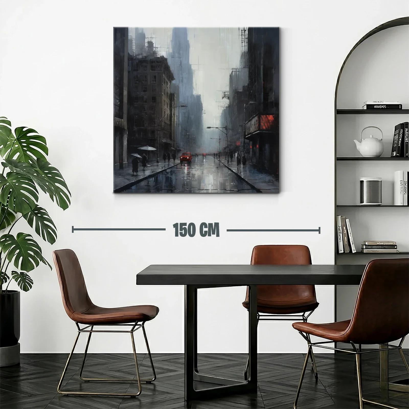 Ciudad lluviosa con contraste de luces urbanas — miniatura 2