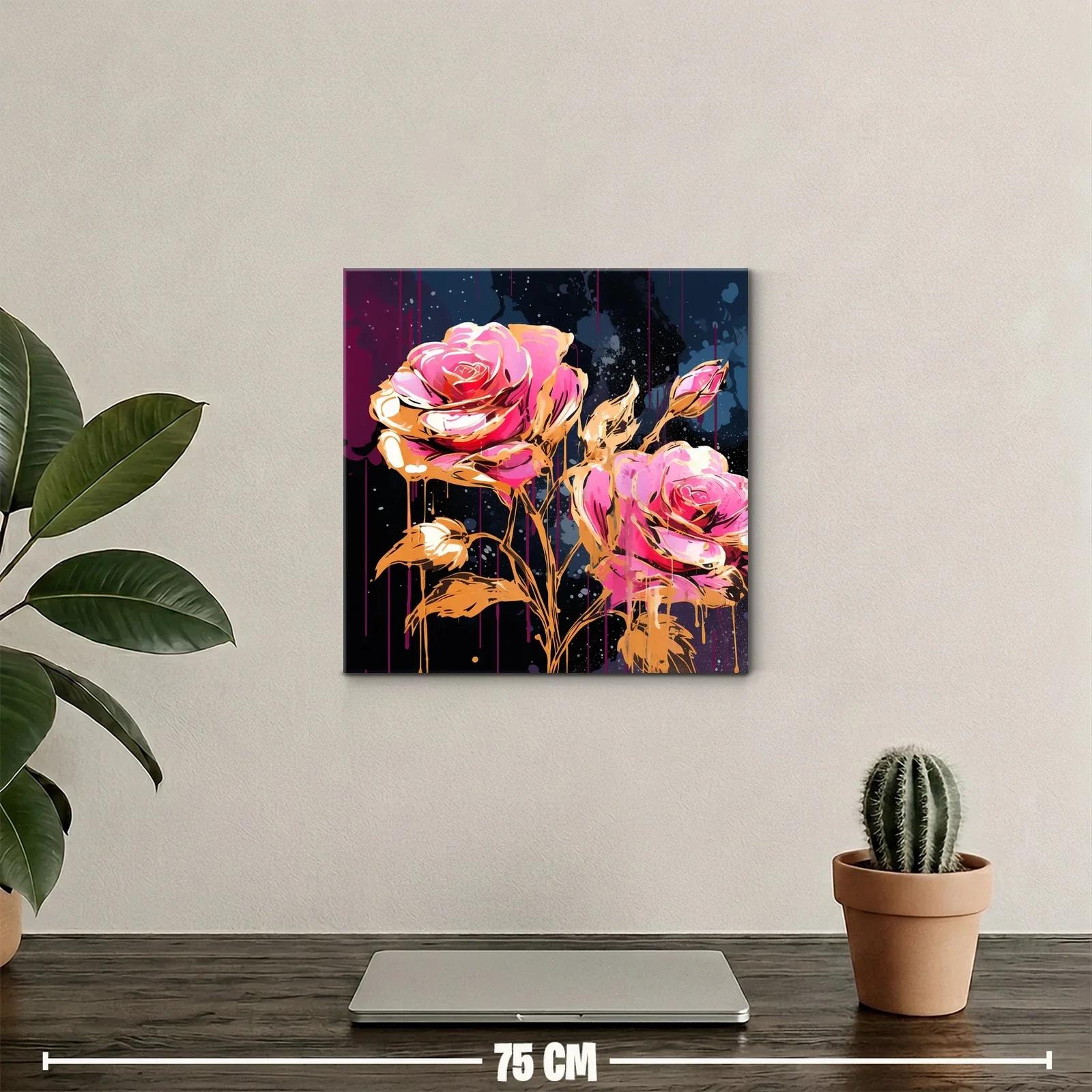 Rosas vibrantes en tonos dorados y rosas intensos — miniatura 2