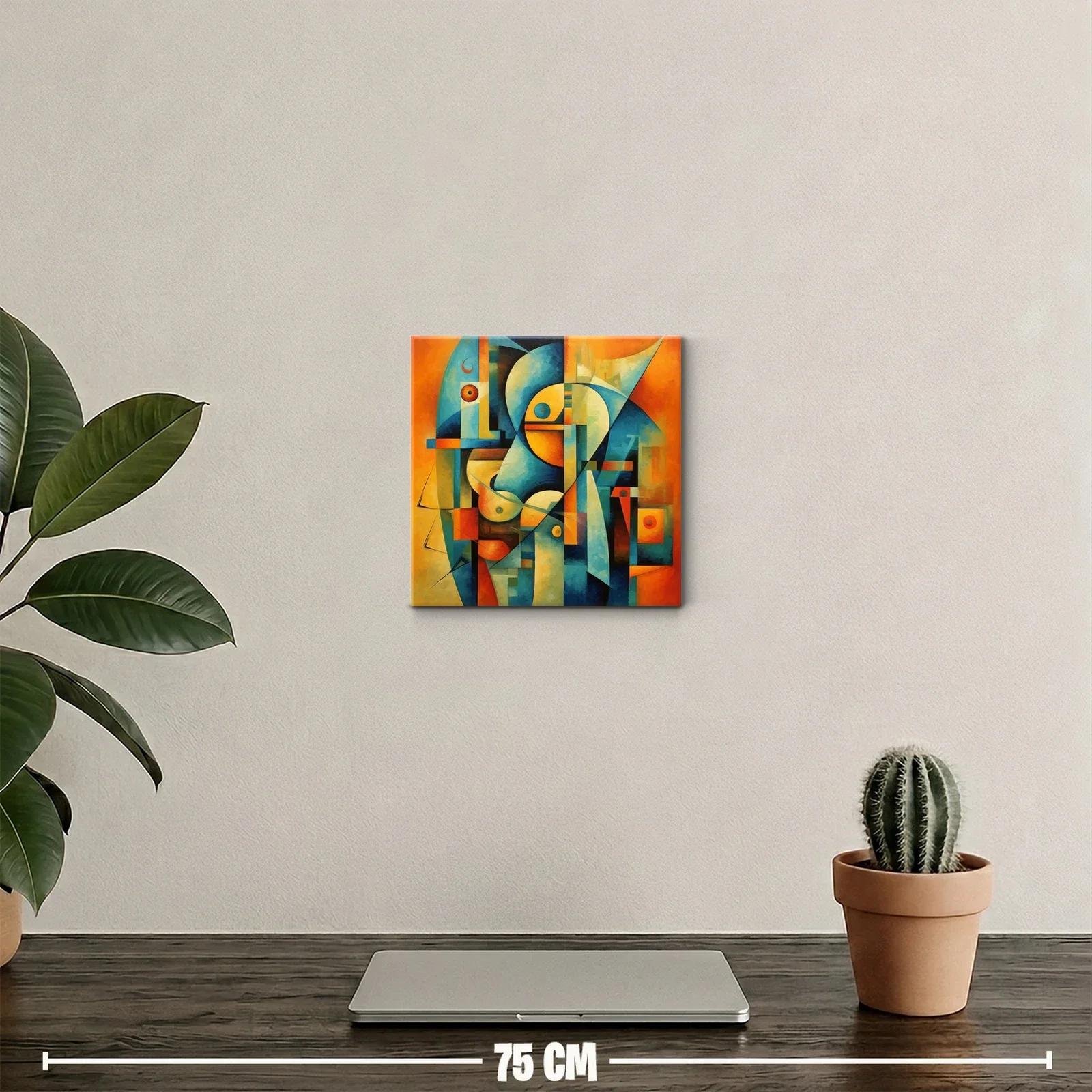 Composición abstracta en vibrantes tonos cálidos y fríos — miniatura 2