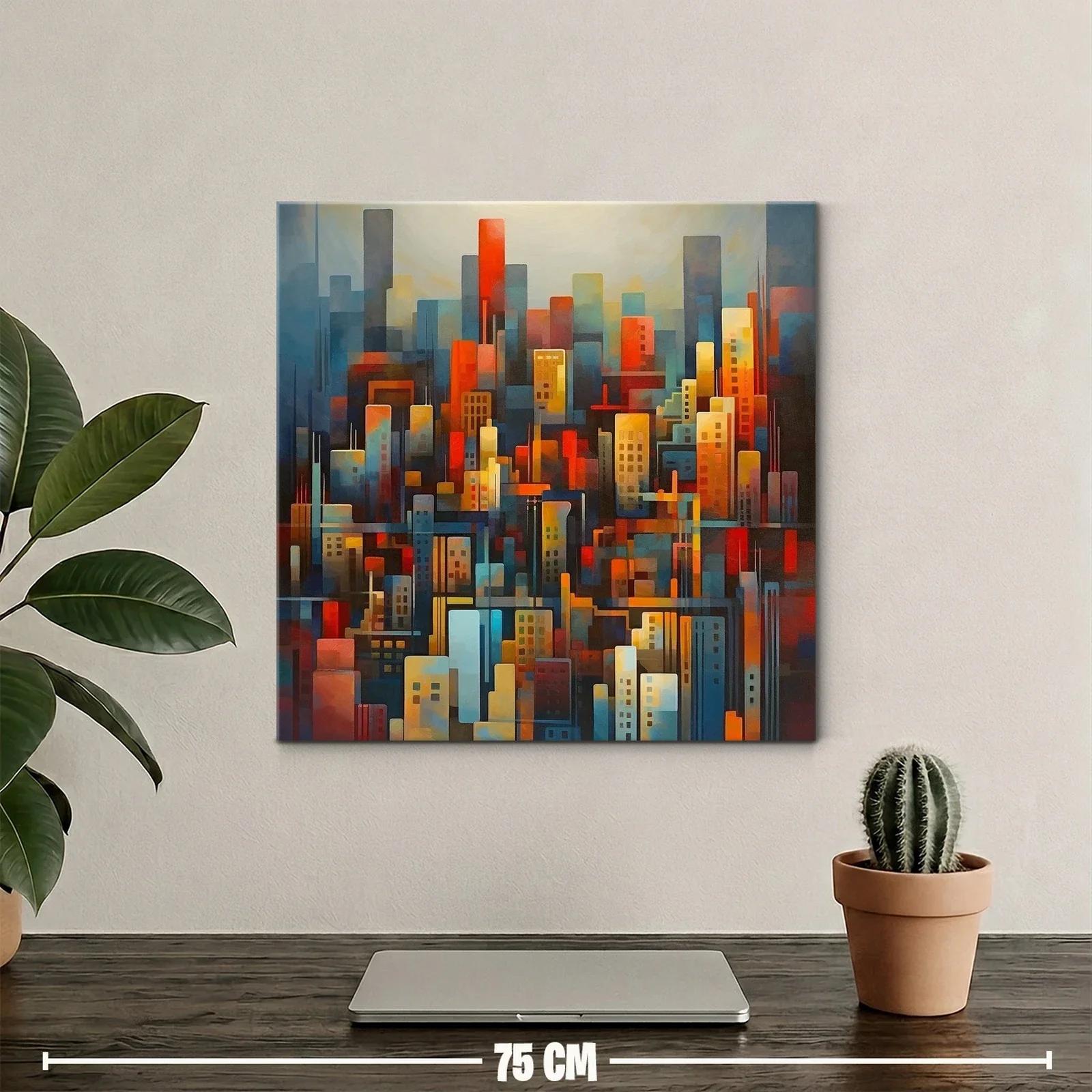 Composición urbana con vibrantes tonos cálidos y fríos — miniatura 2