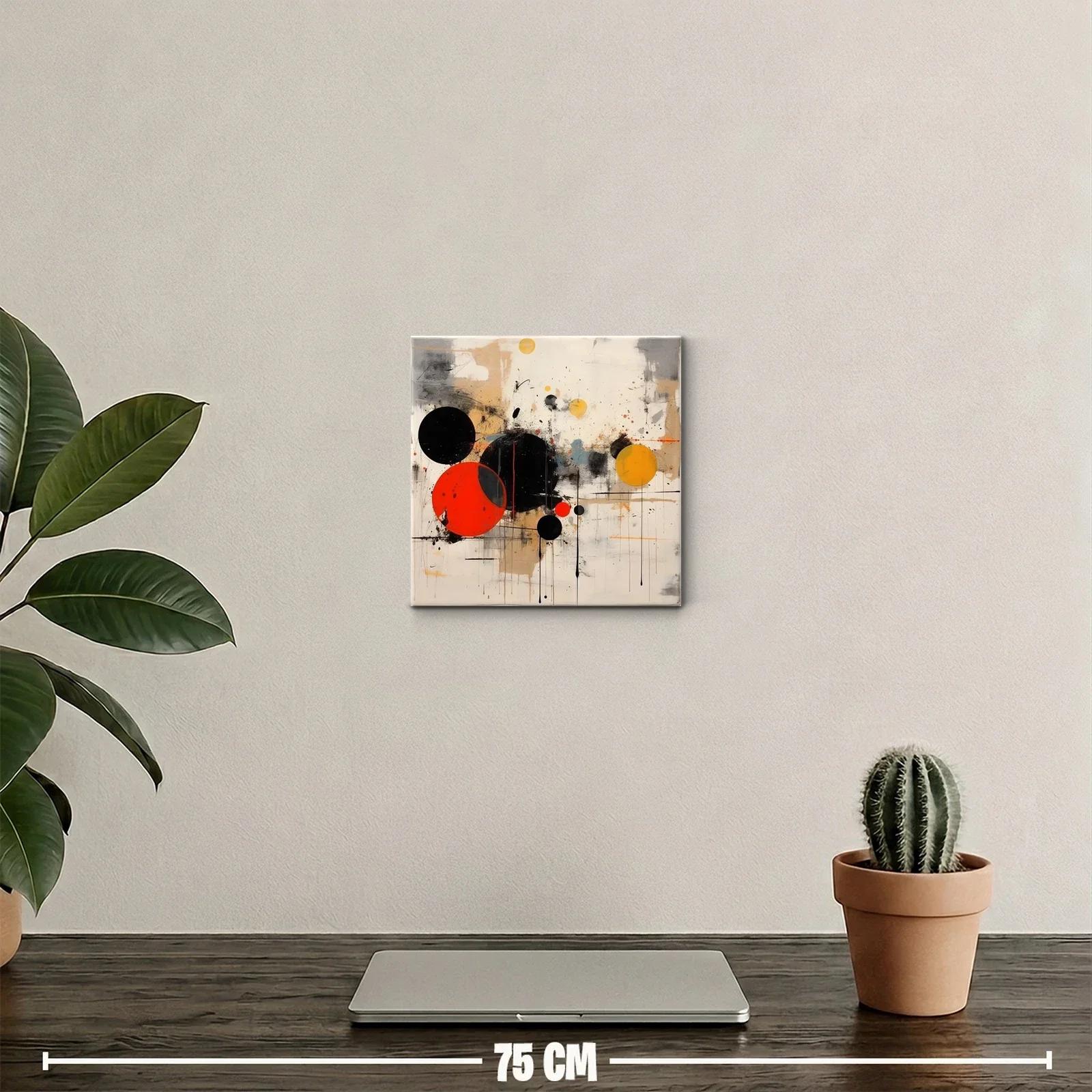 Composición abstracta con círculos en tonos cálidos y neutros — miniatura 2