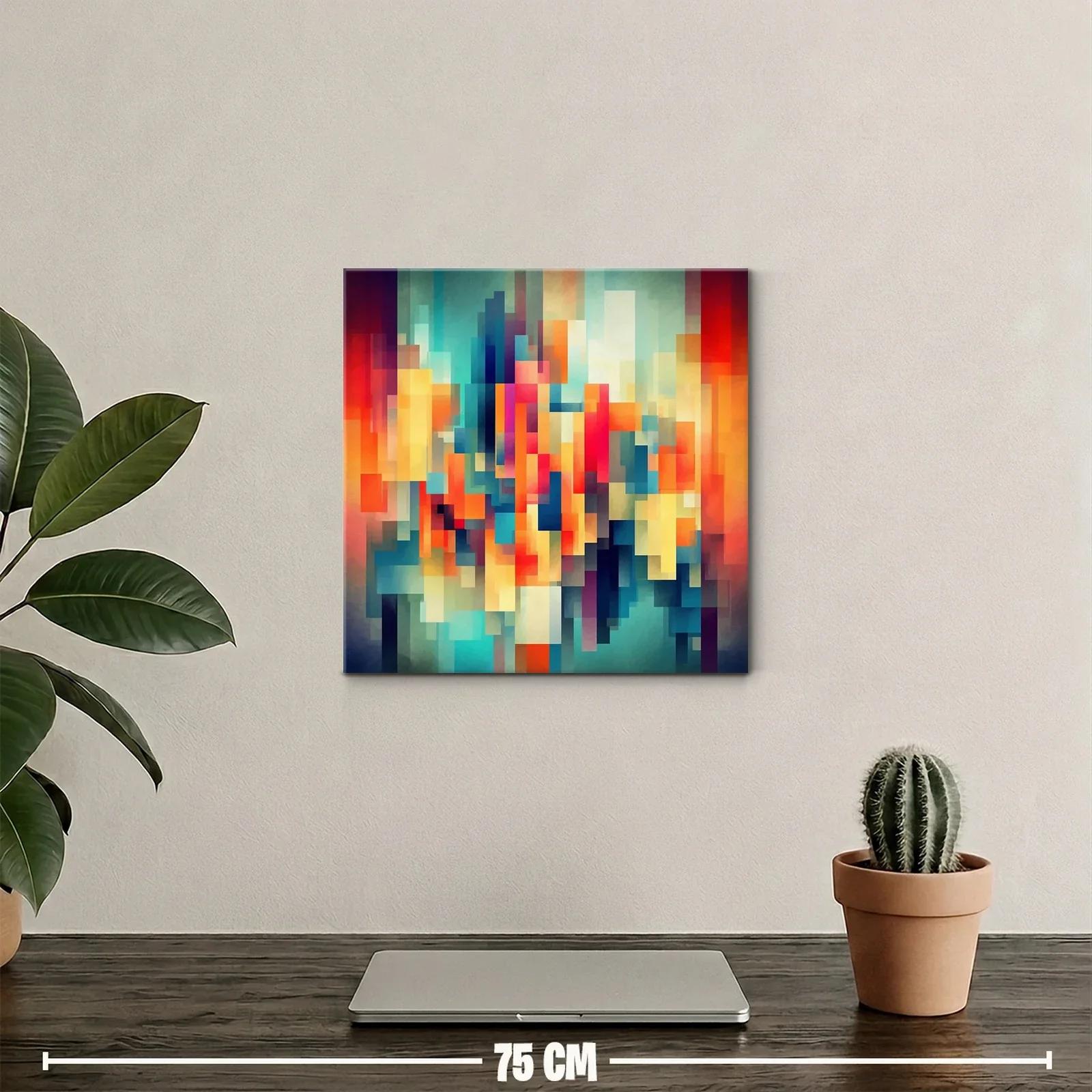 Composición abstracta con bloques en tonos cálidos y fríos — miniatura 2