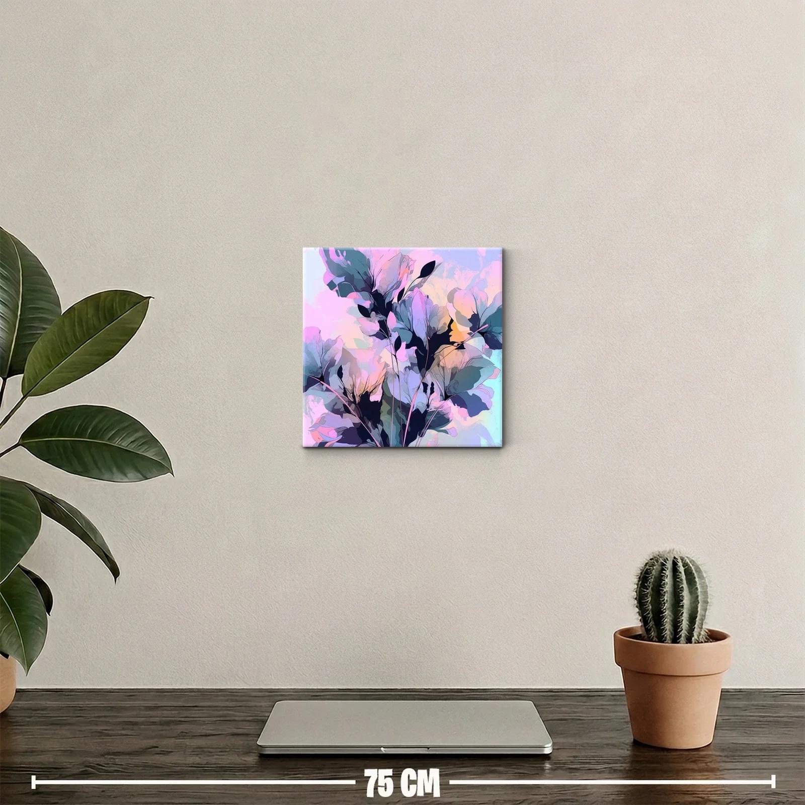 Cuadro floral con tonos suaves y vibrantes en armonía — miniatura 2