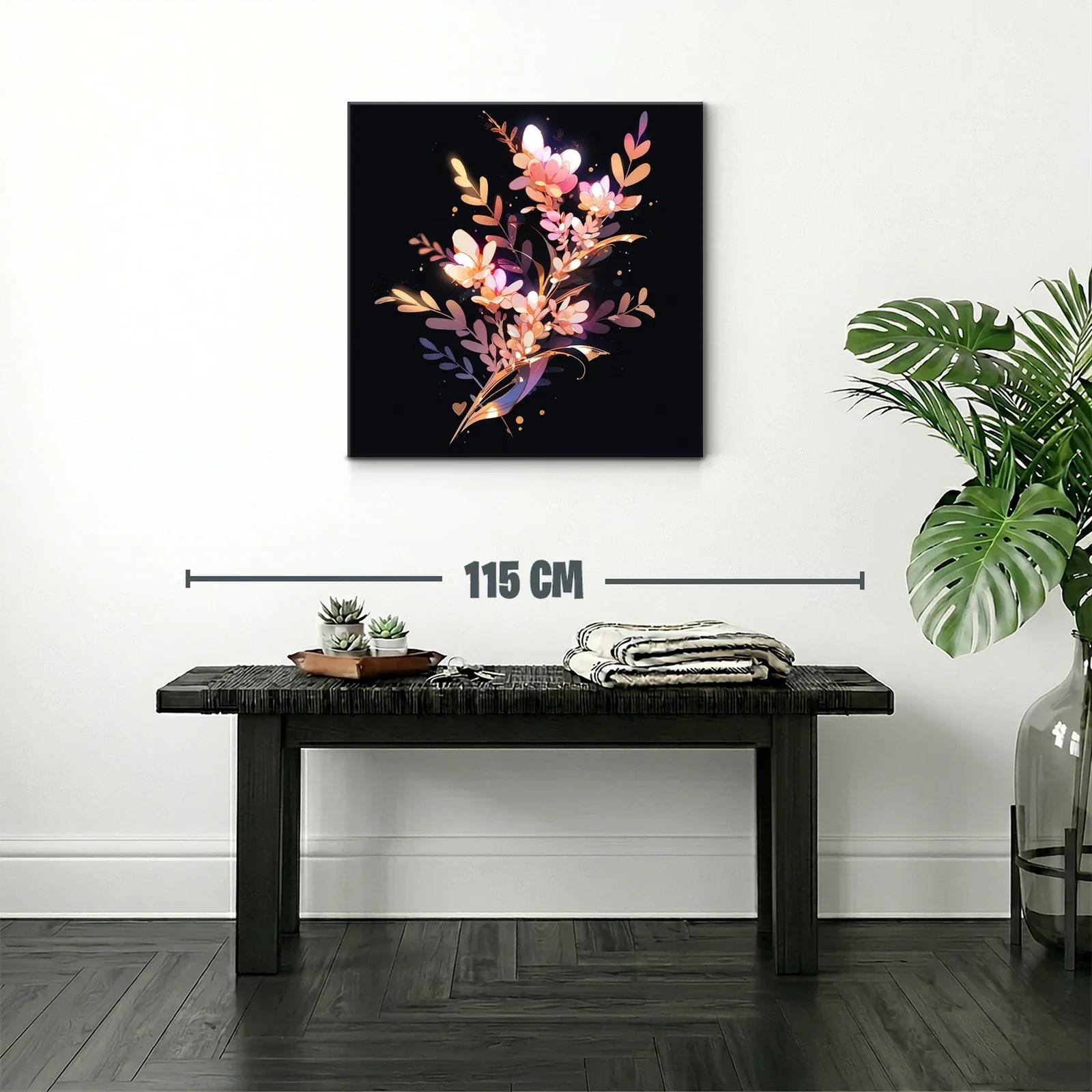 Flores iluminadas sobre fondo oscuro para elegancia sutil — miniatura 2