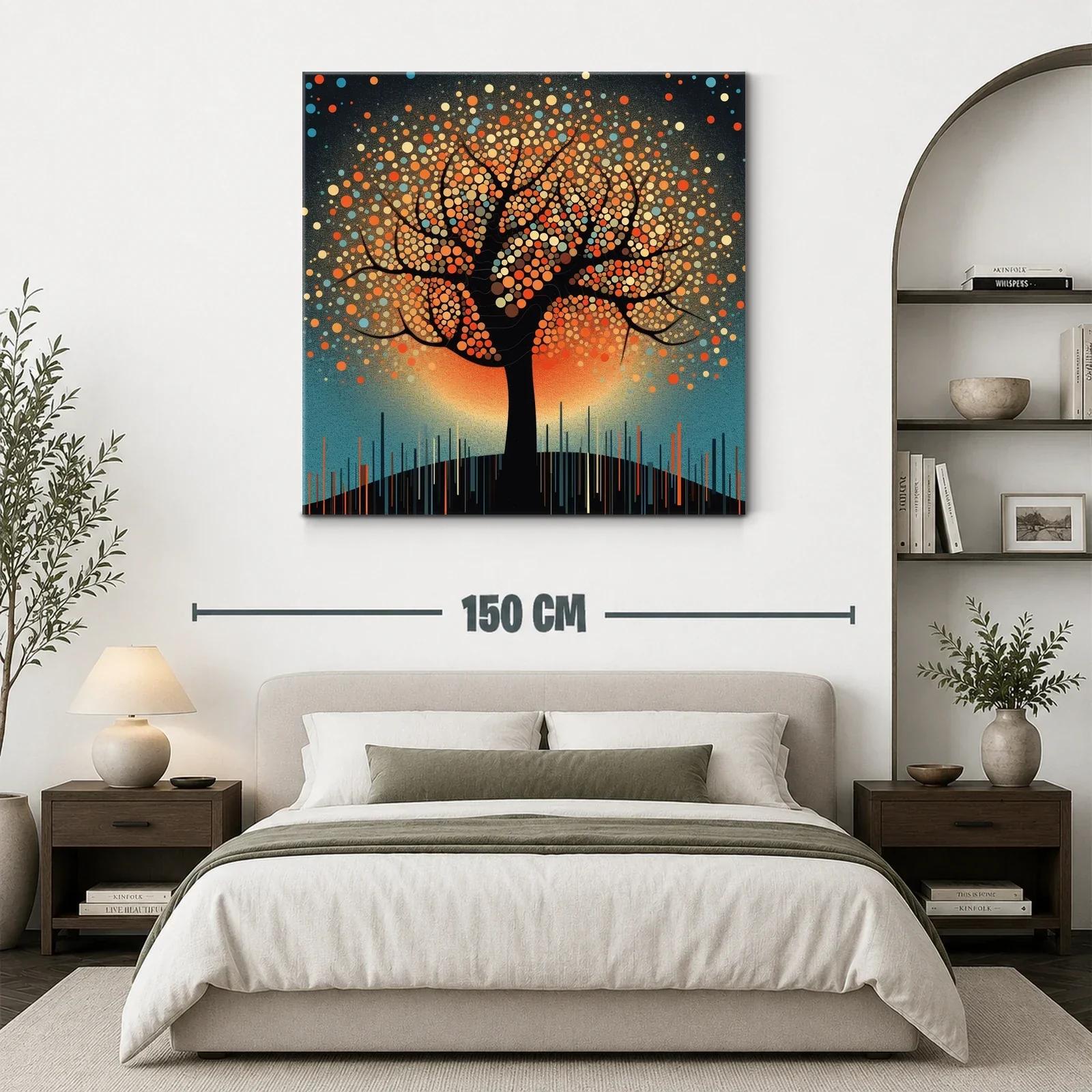 Árbol vibrante con motivos circulares en tonos cálidos — miniatura 3