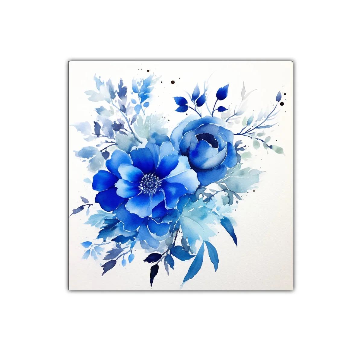 Elegante ramo floral en tonos azules para decorar interiores — imagen principal