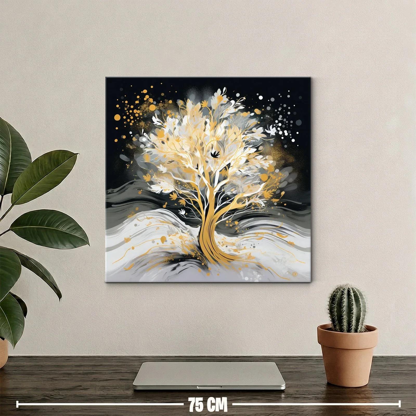 Árbol luminoso en tonos dorados y grises — miniatura 2