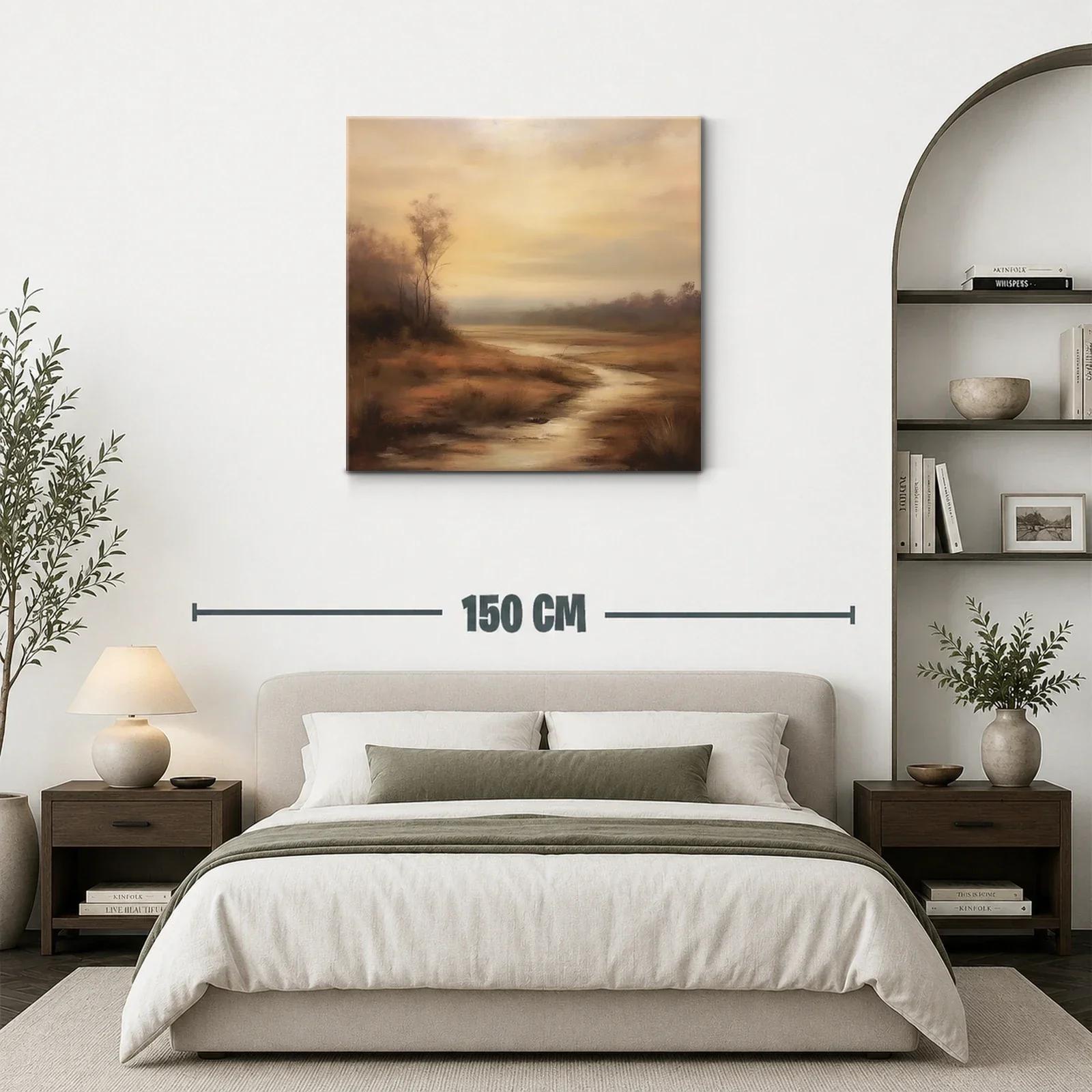 Paisaje sereno con río y tonos cálidos al atardecer — miniatura 3