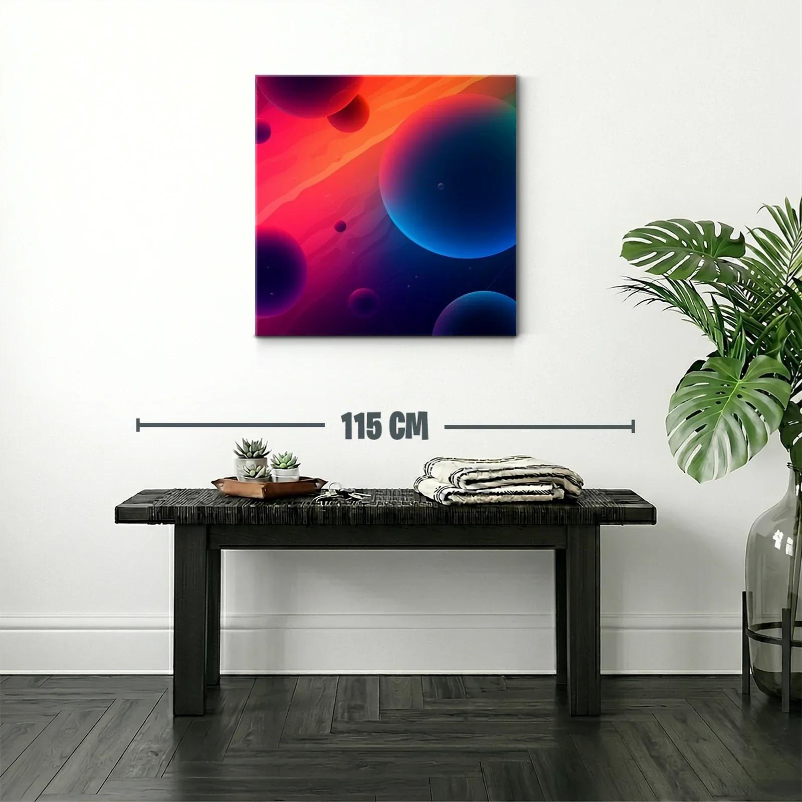 Composición abstracta con esferas en tonos cálidos y fríos — miniatura 2