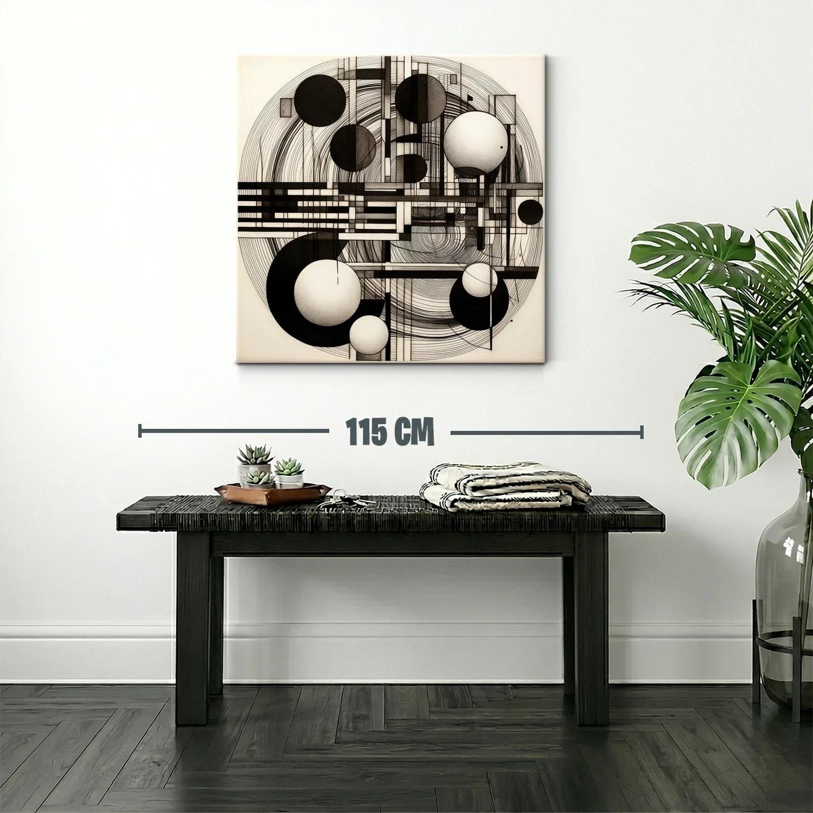 Composición geométrica en blanco y negro para espacios modernos — miniatura 2
