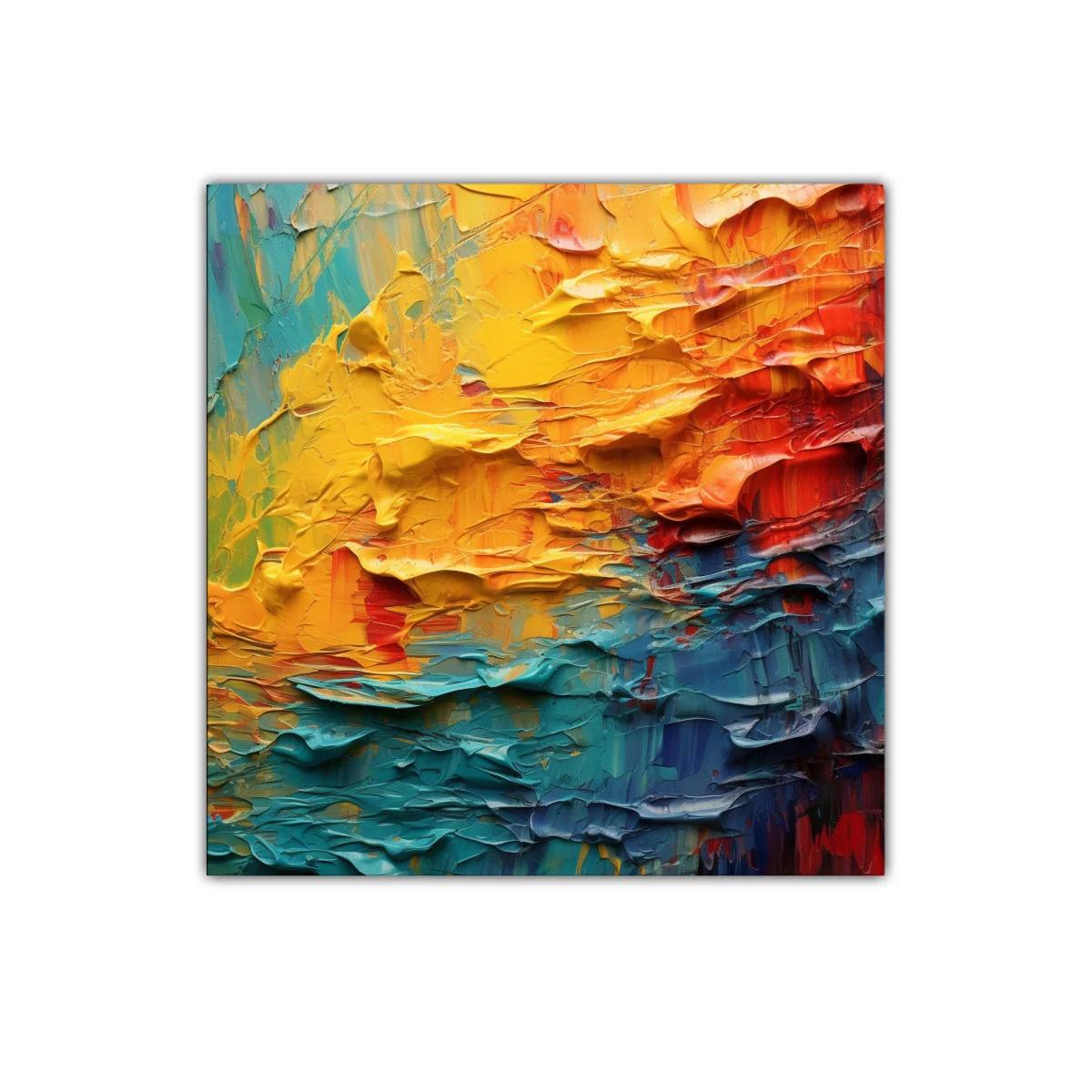 Cuadro abstracto con colores vivos y texturas intensas — miniatura 1