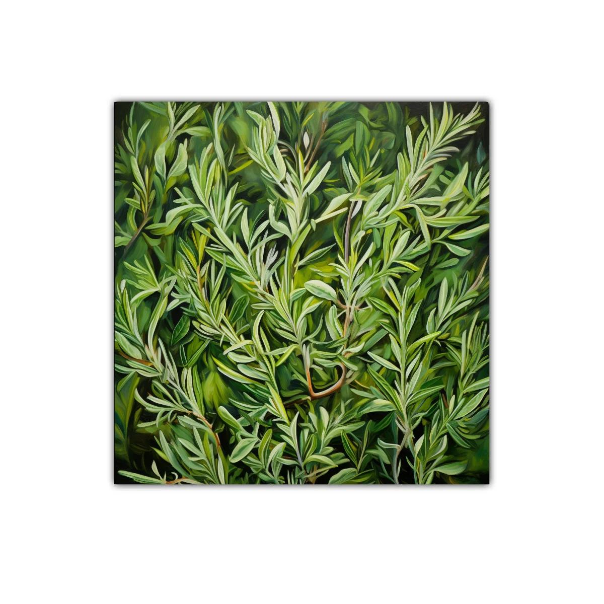 Cuadro decorativo de ramas verdes entrelazadas — imagen principal