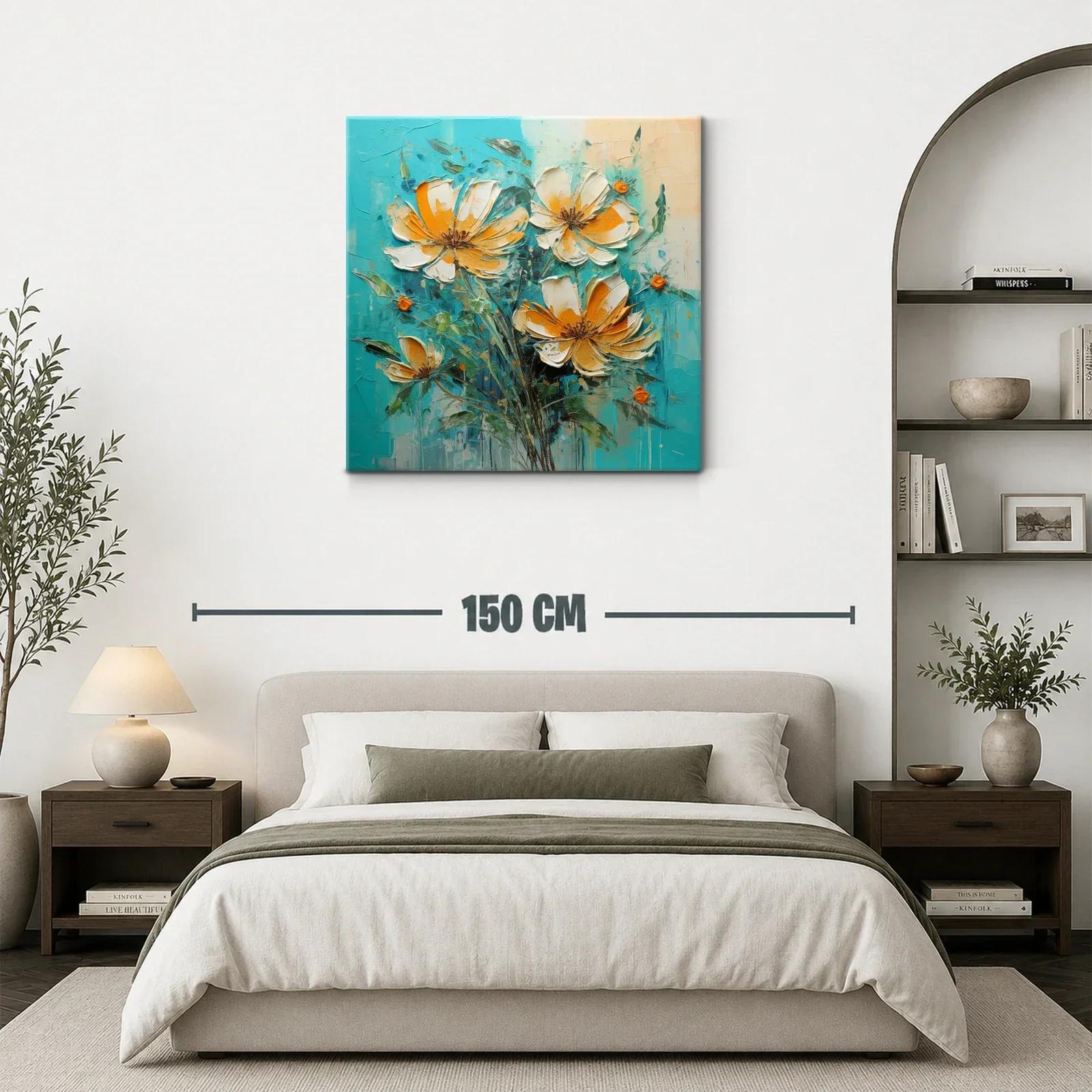 Flores vibrantes con tonalidades naranjas y turquesas — miniatura 3