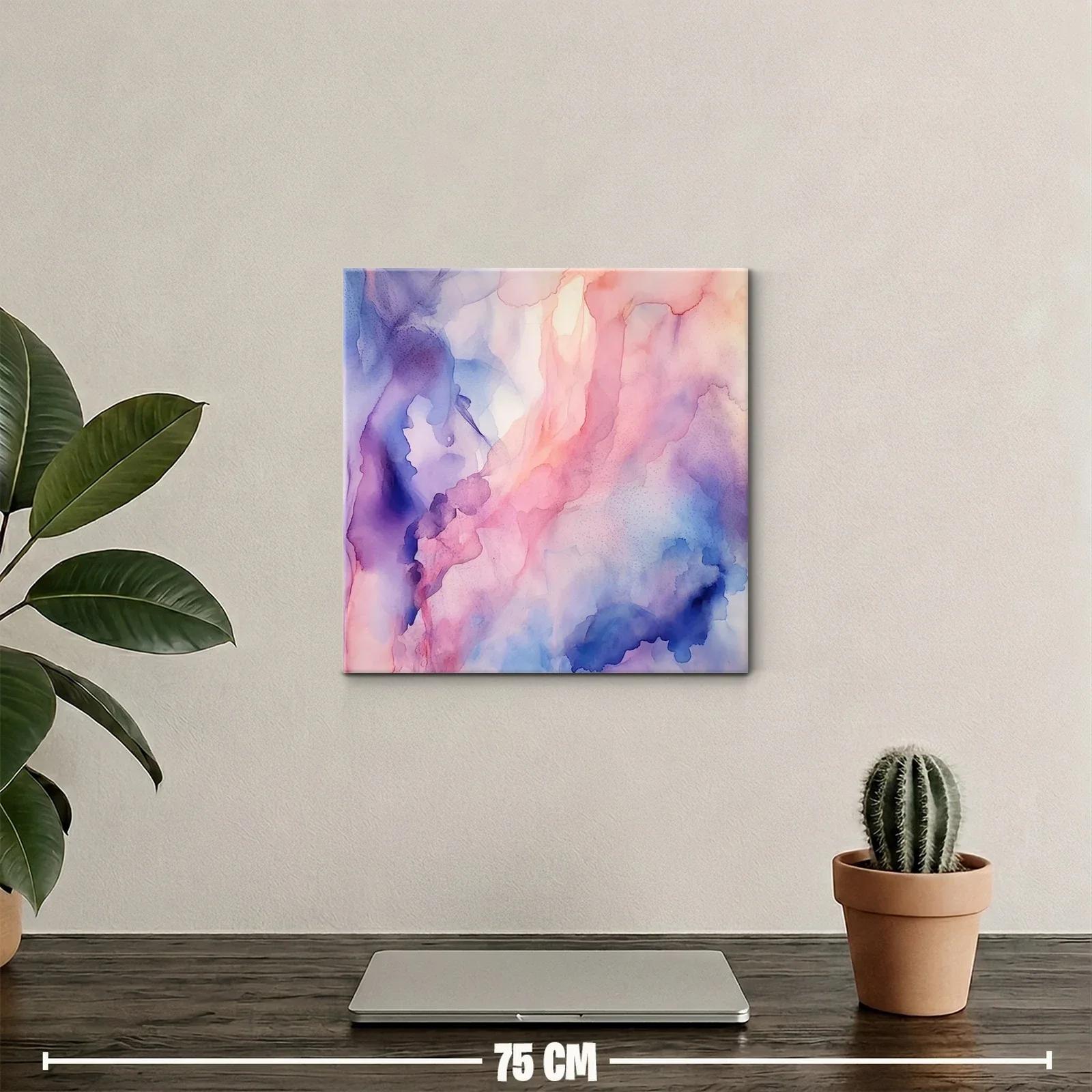 Cuadro abstracto con suaves tonalidades pastel y azules — miniatura 2
