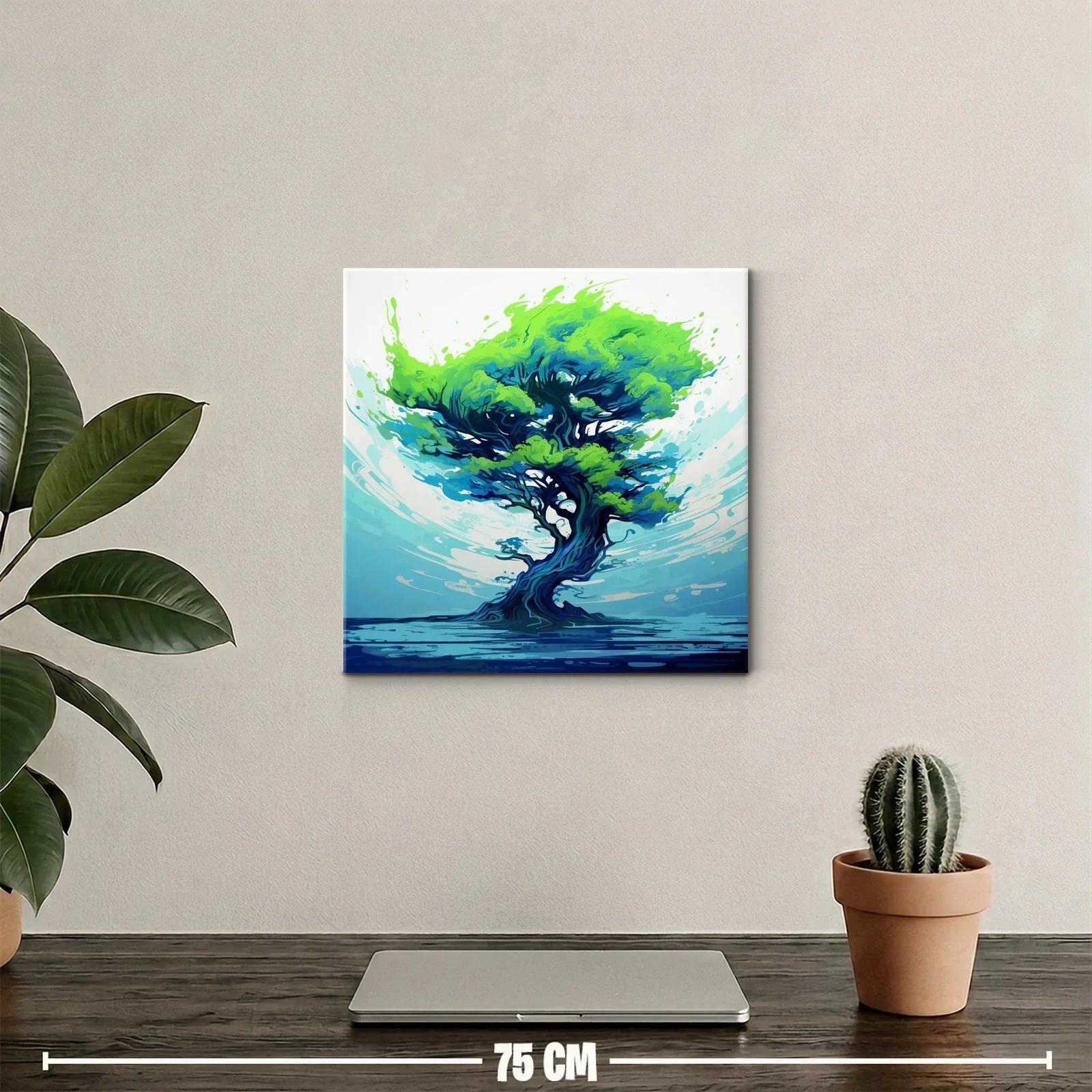 Árbol vibrante con tonos azules y verdes impactantes — miniatura 2