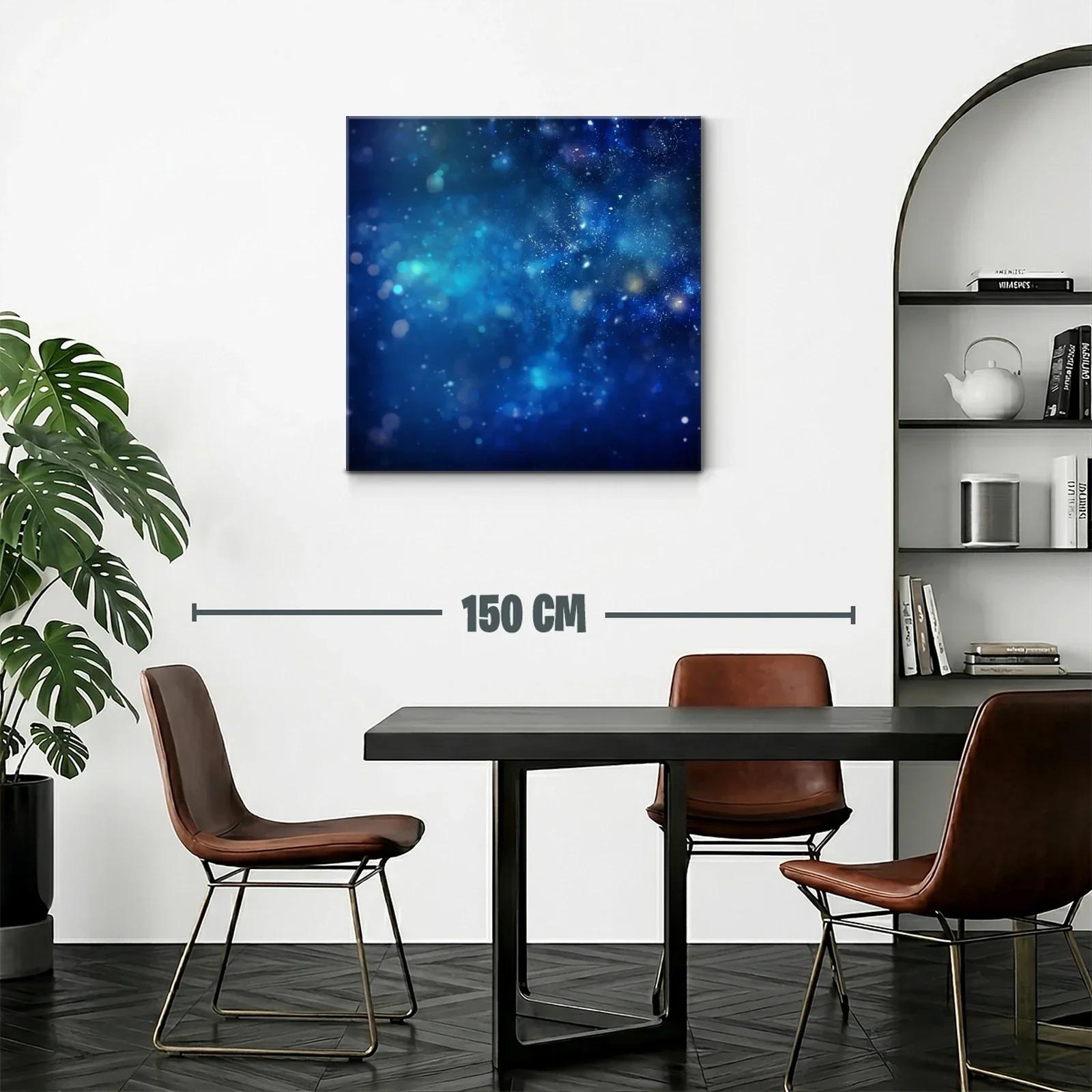 Cuadro abstracto con destellos azules y luces difusas — miniatura 2