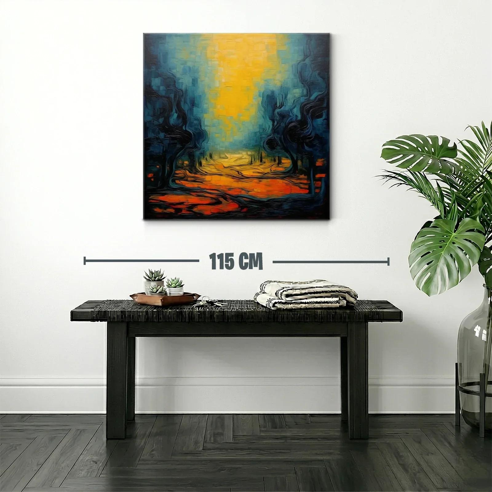 Paisaje abstracto con tonos cálidos y fríos en equilibrio — miniatura 2