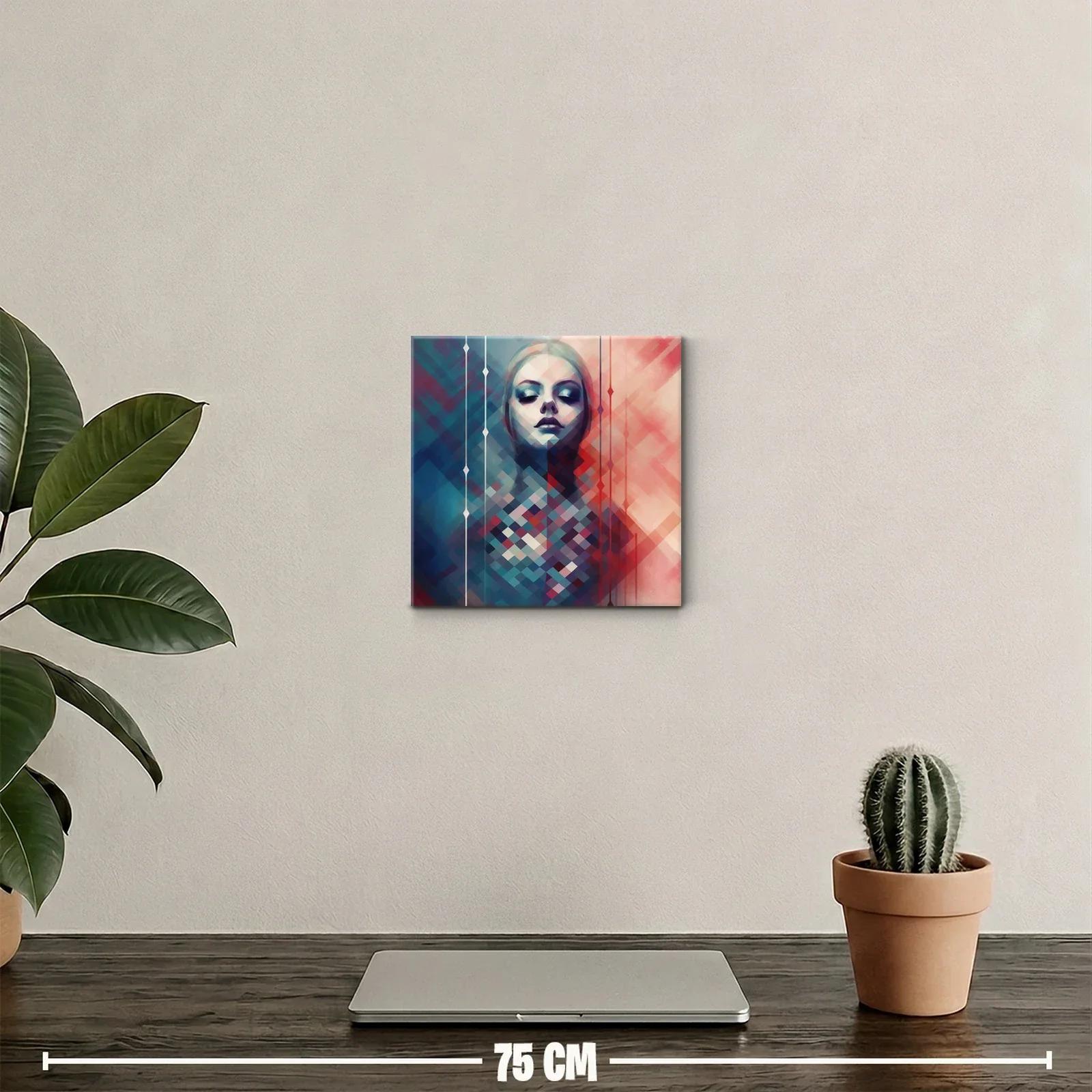 Retrato abstracto de mujer con tonos fríos y cálidos — miniatura 2