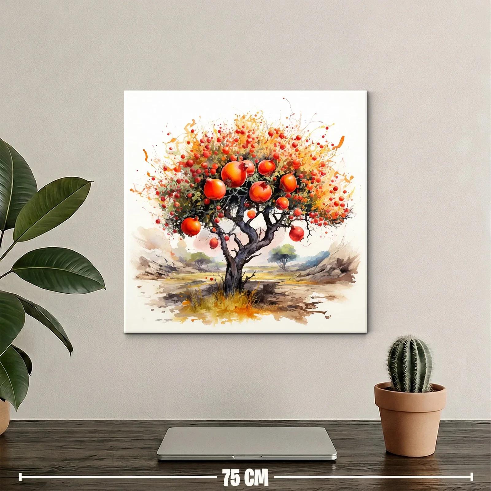 Árbol frutal con granadas en tonos cálidos y vibrantes — miniatura 2