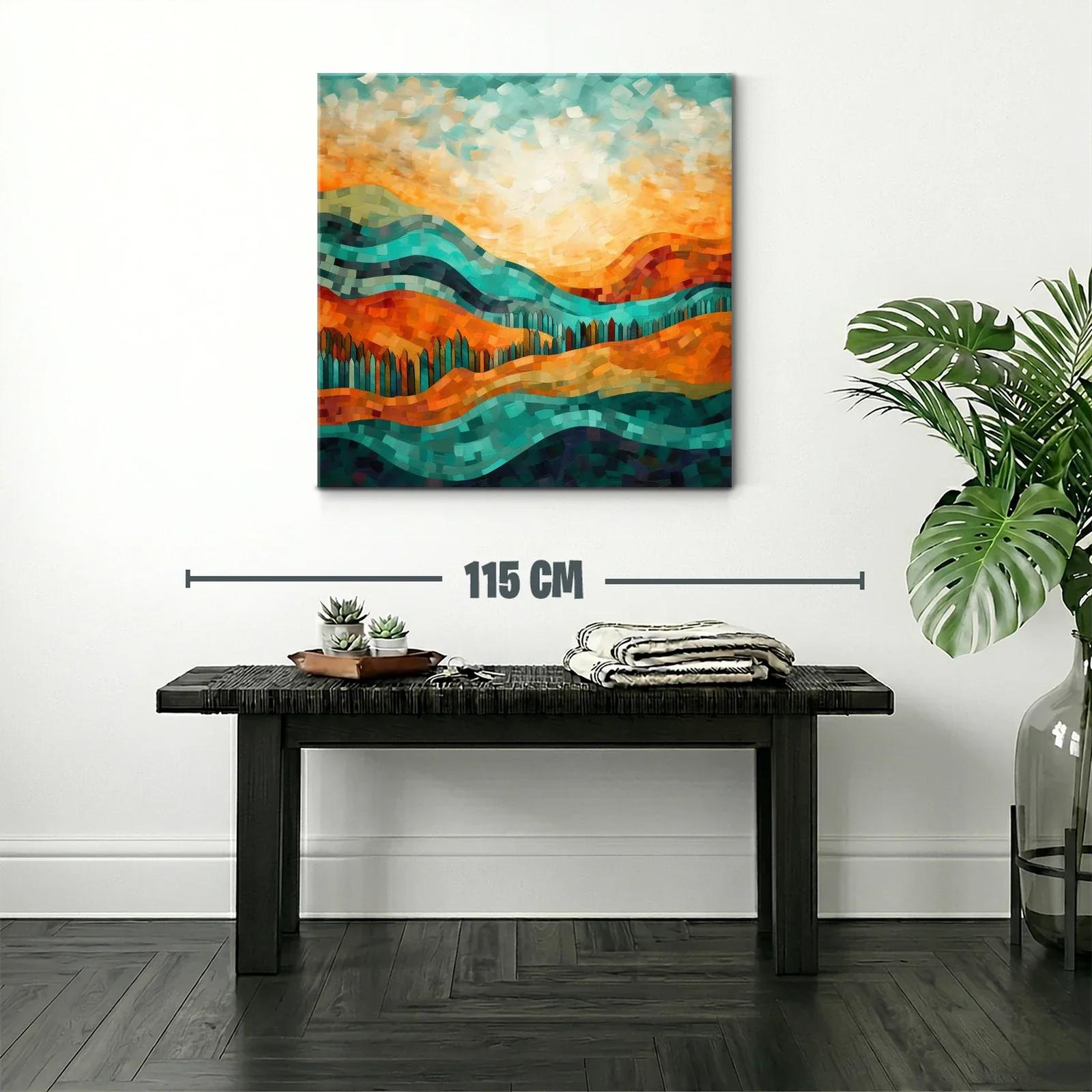Paisaje abstracto con colinas vibrantes y cielo acogedor — miniatura 2